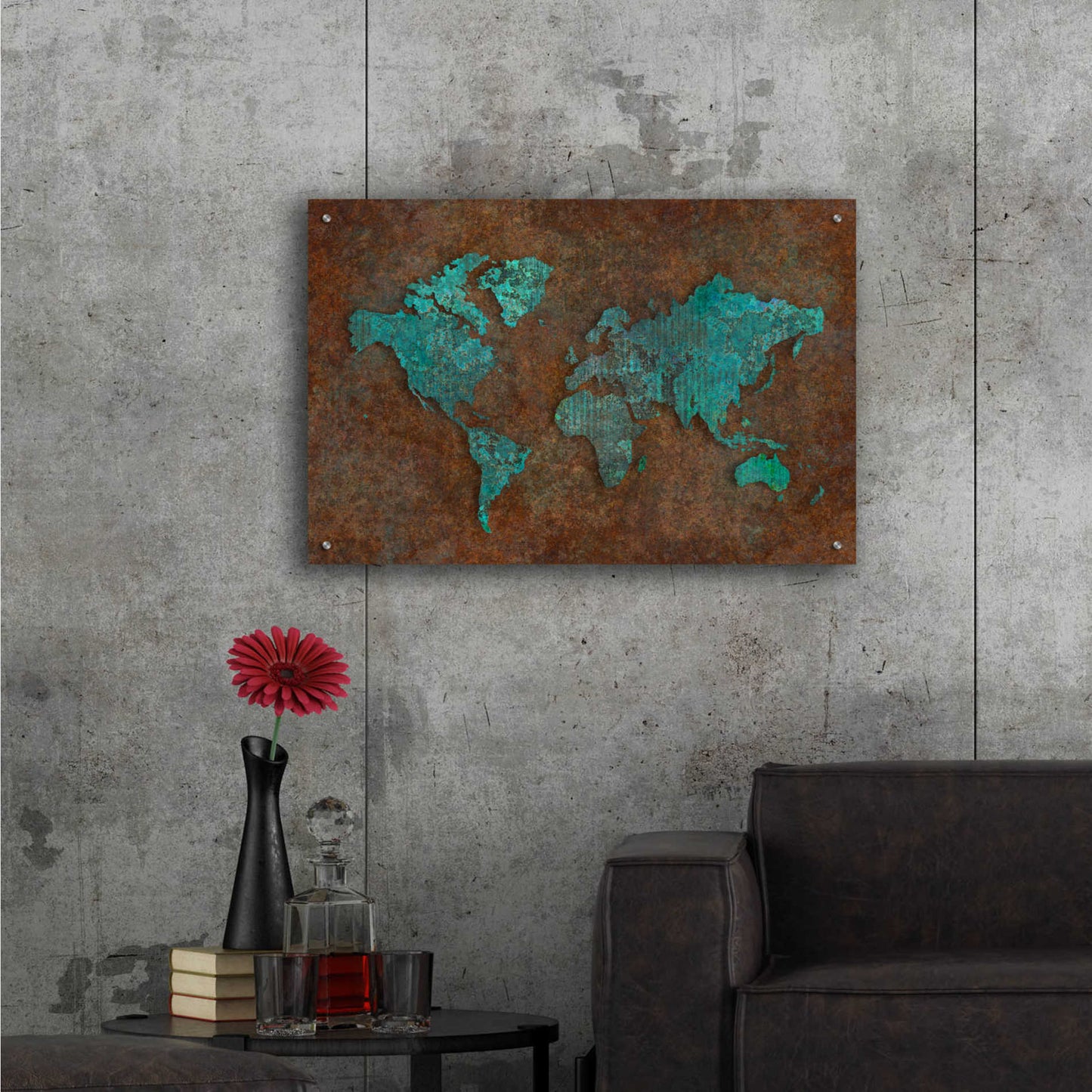 Epic Art 'Rusted World' by Andrea Haase Acrylic Glass Wall Art,36x24