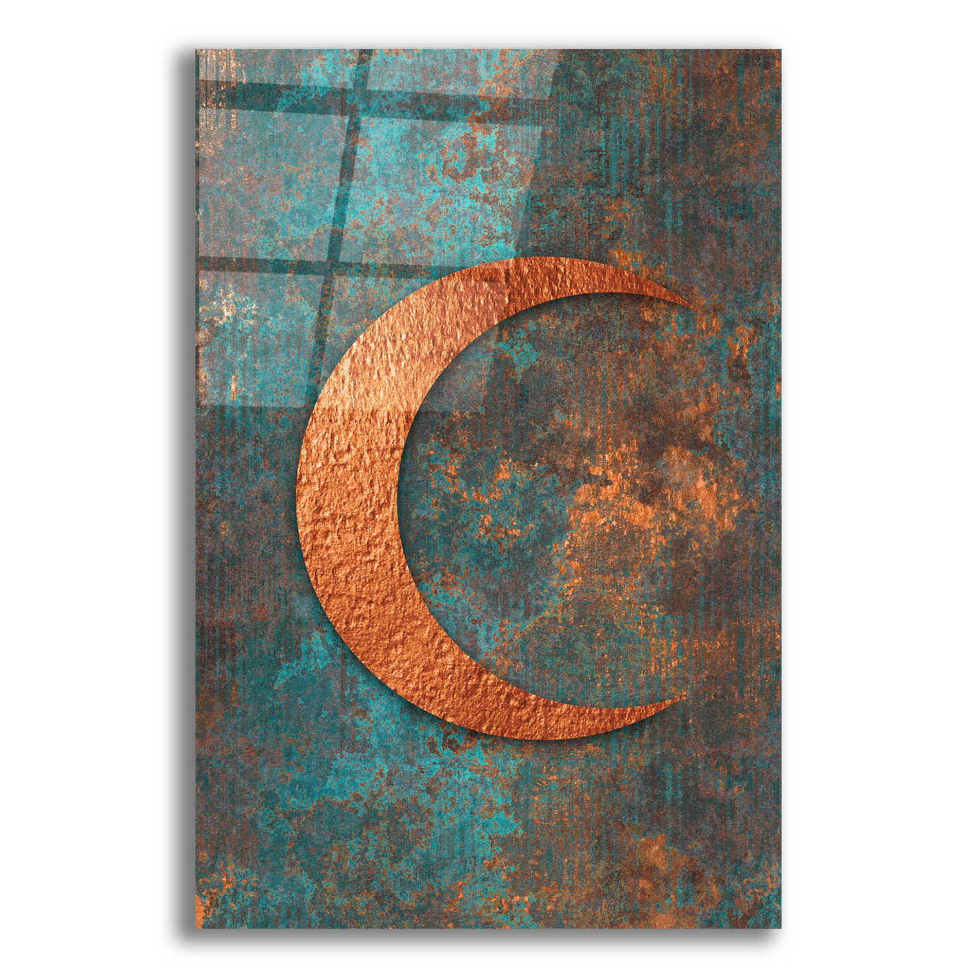 Epic Art 'Moon Symbiosis Of Rust And Copper' by Andrea Haase Acrylic Glass Wall Art,12x16