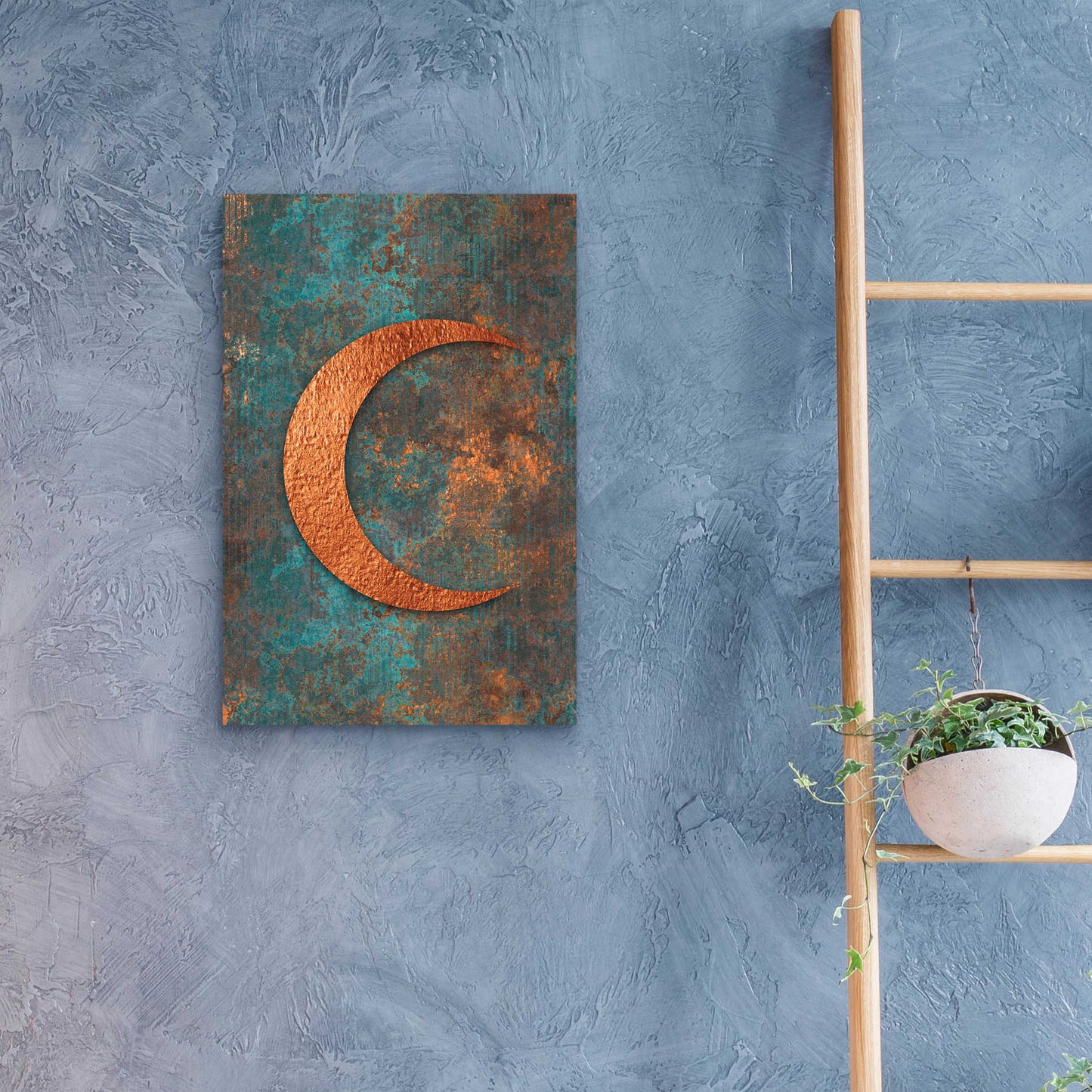 Epic Art 'Moon Symbiosis Of Rust And Copper' by Andrea Haase Acrylic Glass Wall Art,16x24