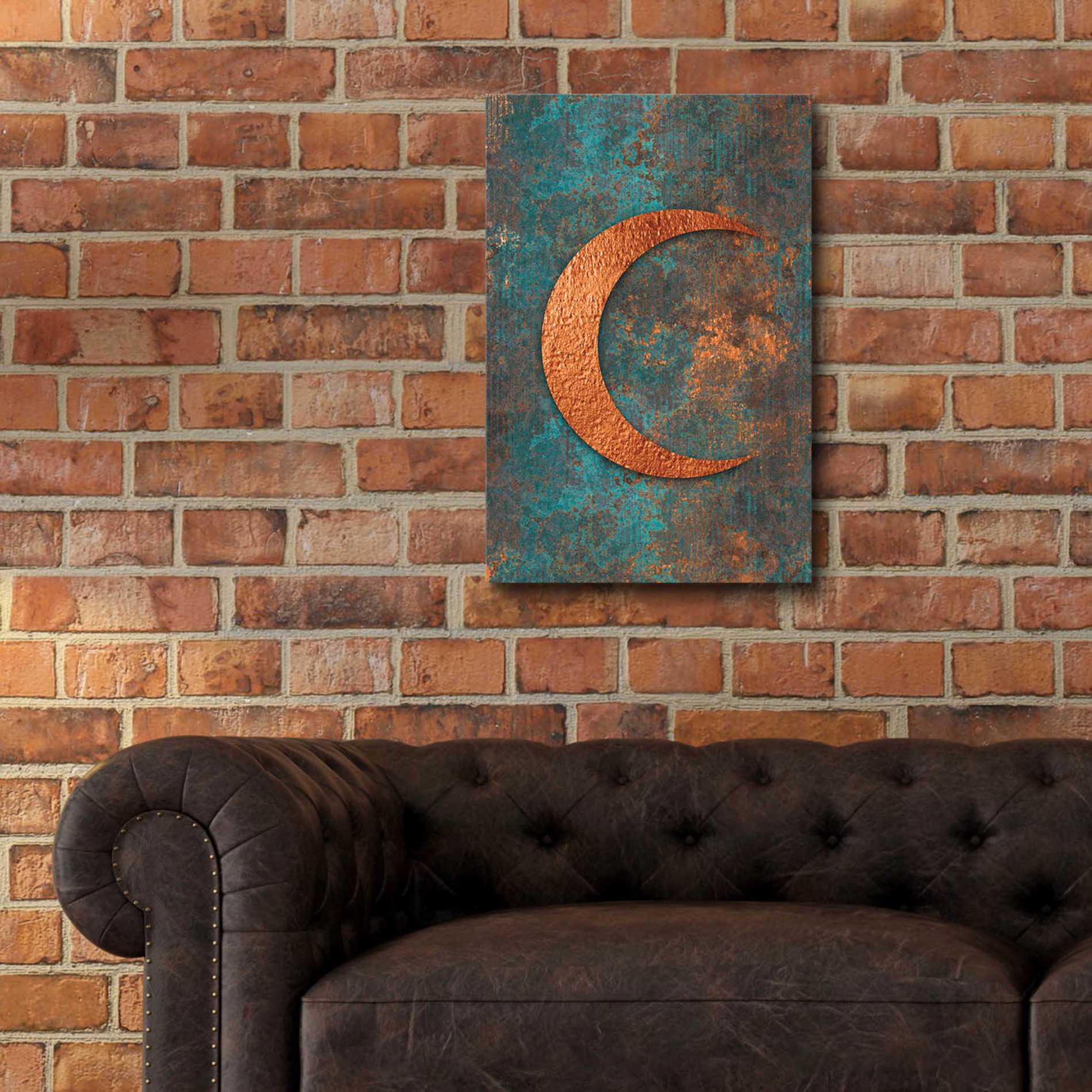 Epic Art 'Moon Symbiosis Of Rust And Copper' by Andrea Haase Acrylic Glass Wall Art,16x24