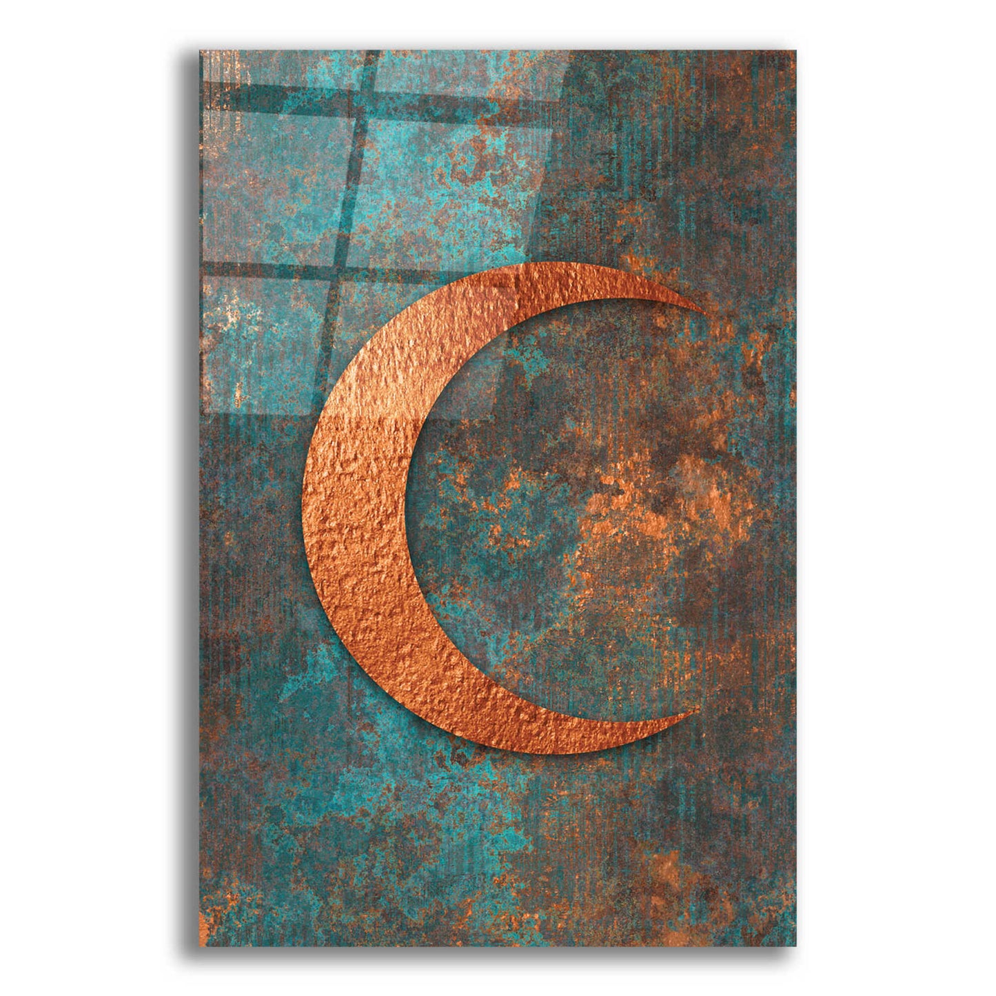 Epic Art 'Moon Symbiosis Of Rust And Copper' by Andrea Haase Acrylic Glass Wall Art,16x24