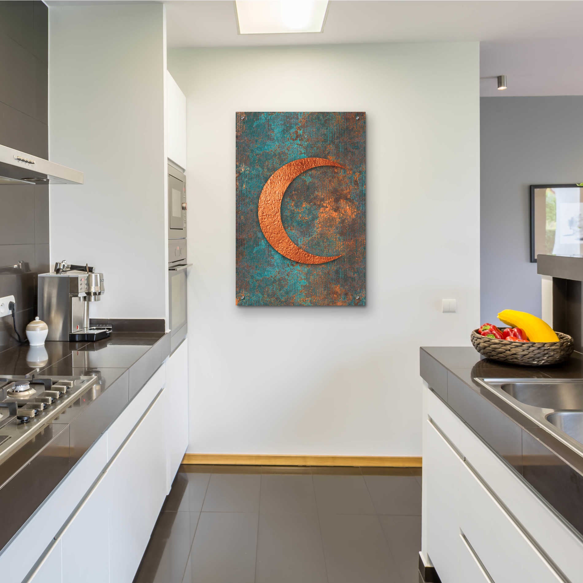 Epic Art 'Moon Symbiosis Of Rust And Copper' by Andrea Haase Acrylic Glass Wall Art,24x36