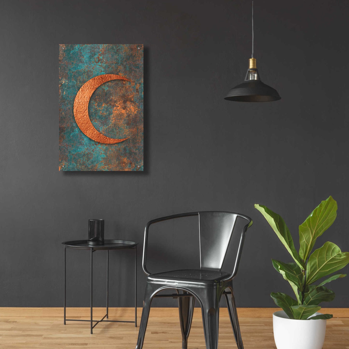 Epic Art 'Moon Symbiosis Of Rust And Copper' by Andrea Haase Acrylic Glass Wall Art,24x36