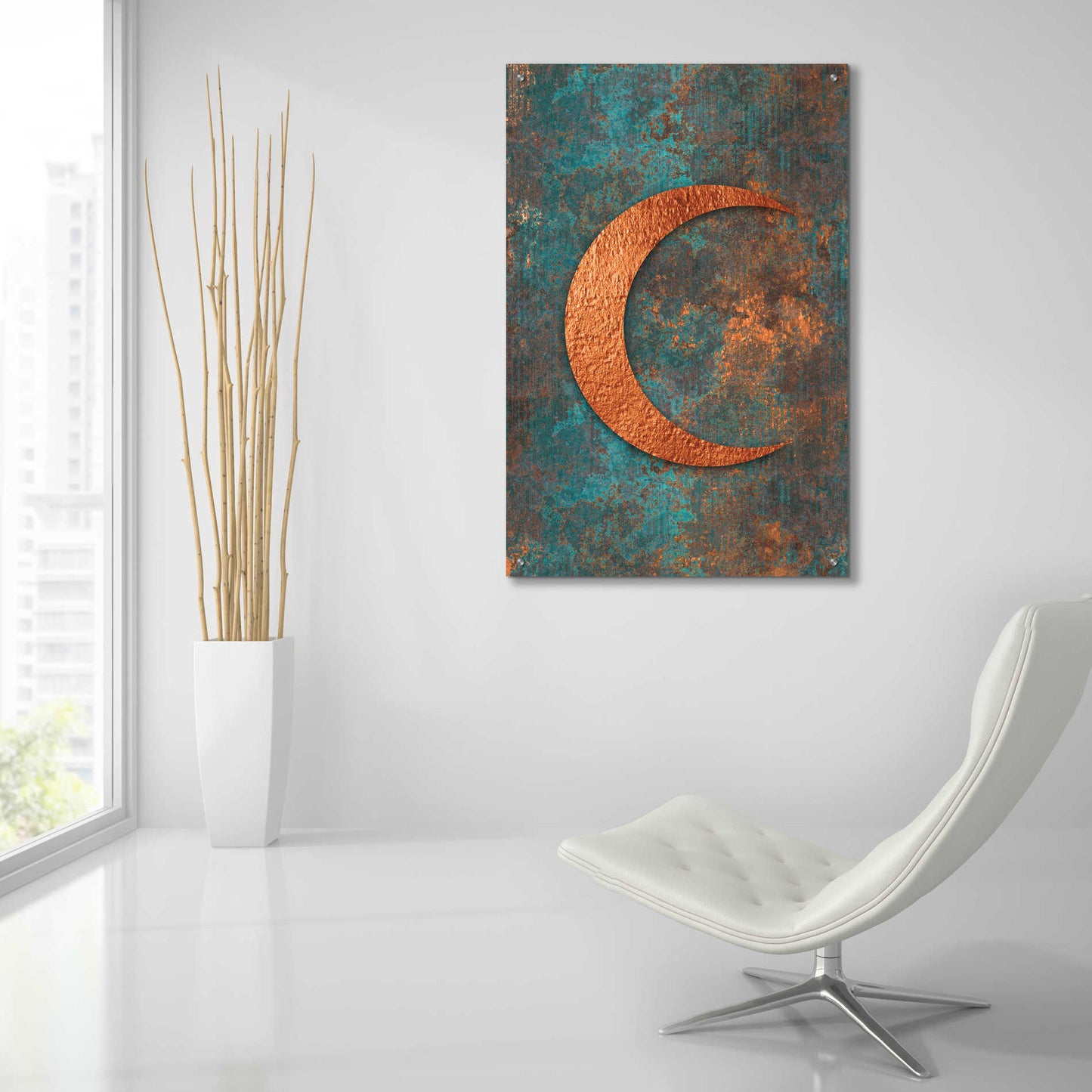 Epic Art 'Moon Symbiosis Of Rust And Copper' by Andrea Haase Acrylic Glass Wall Art,24x36