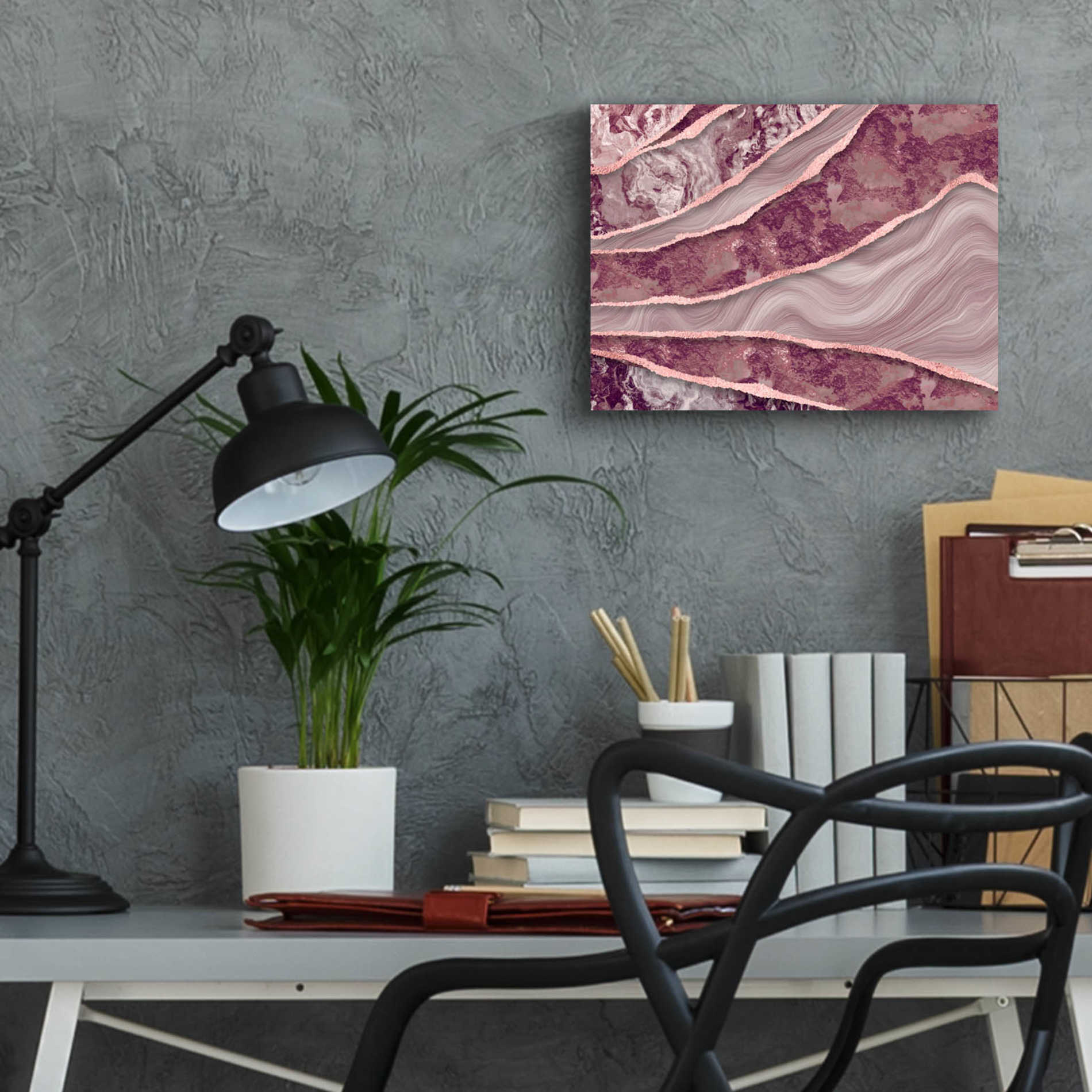 Epic Art 'Rose Quartz Marble And Stone' by Andrea Haase Acrylic Glass Wall Art,16x12