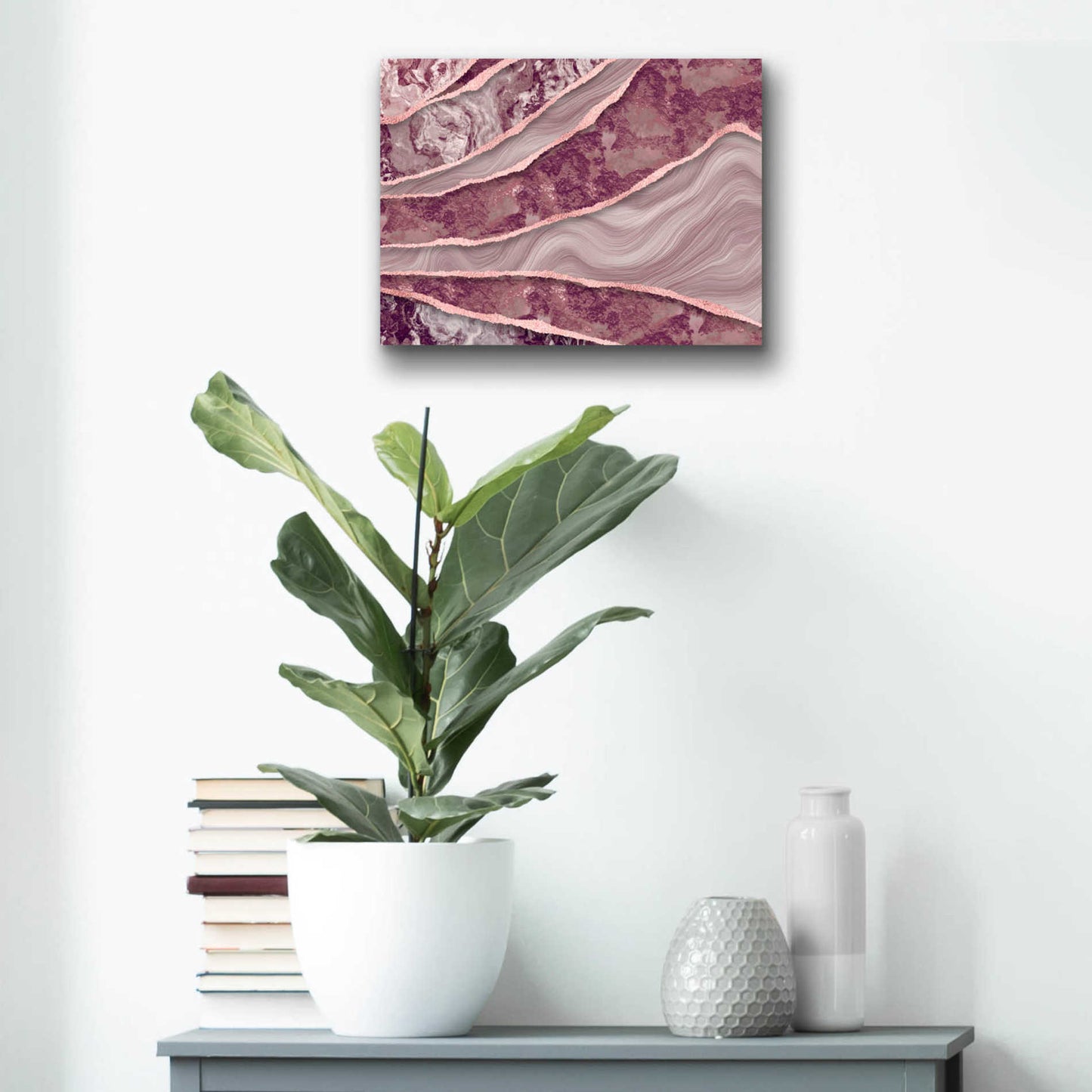 Epic Art 'Rose Quartz Marble And Stone' by Andrea Haase Acrylic Glass Wall Art,16x12