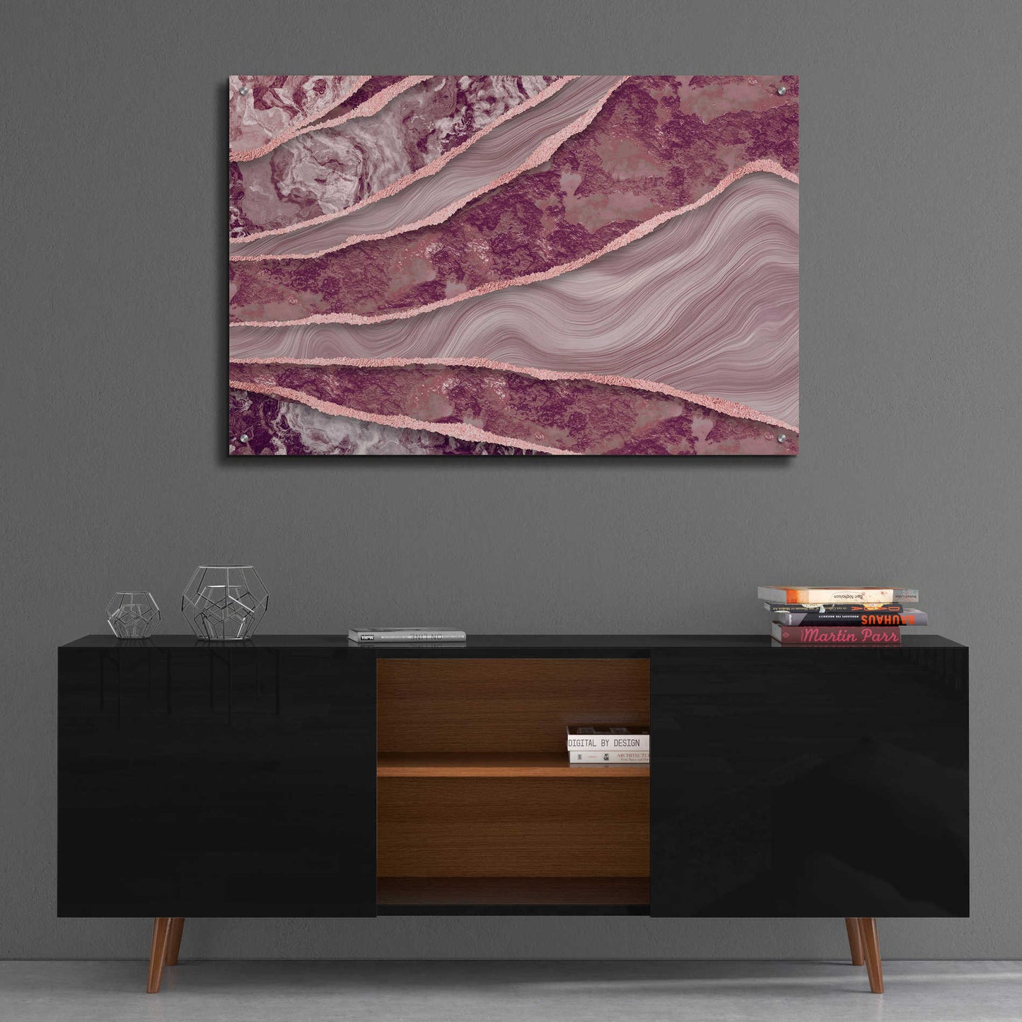 Epic Art 'Rose Quartz Marble And Stone' by Andrea Haase Acrylic Glass Wall Art,36x24