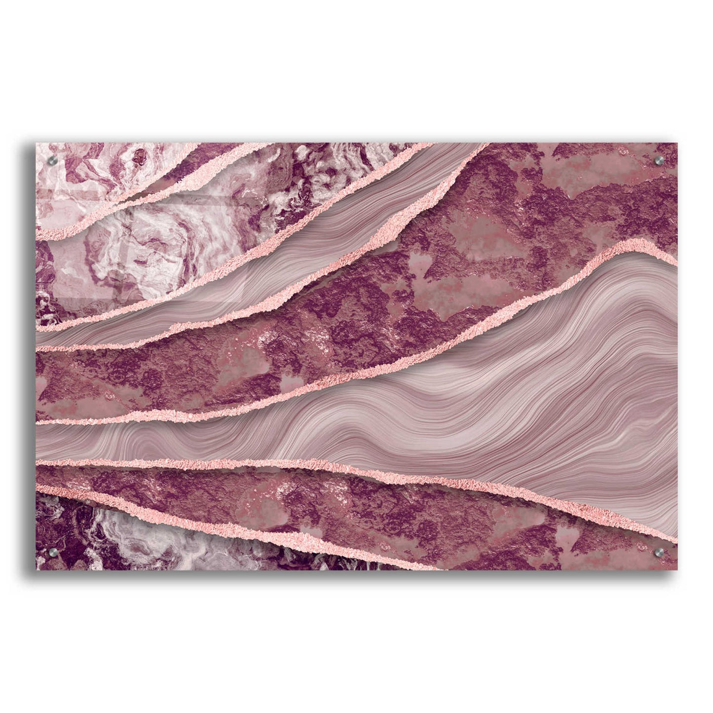 Epic Art 'Rose Quartz Marble And Stone' by Andrea Haase Acrylic Glass Wall Art,36x24