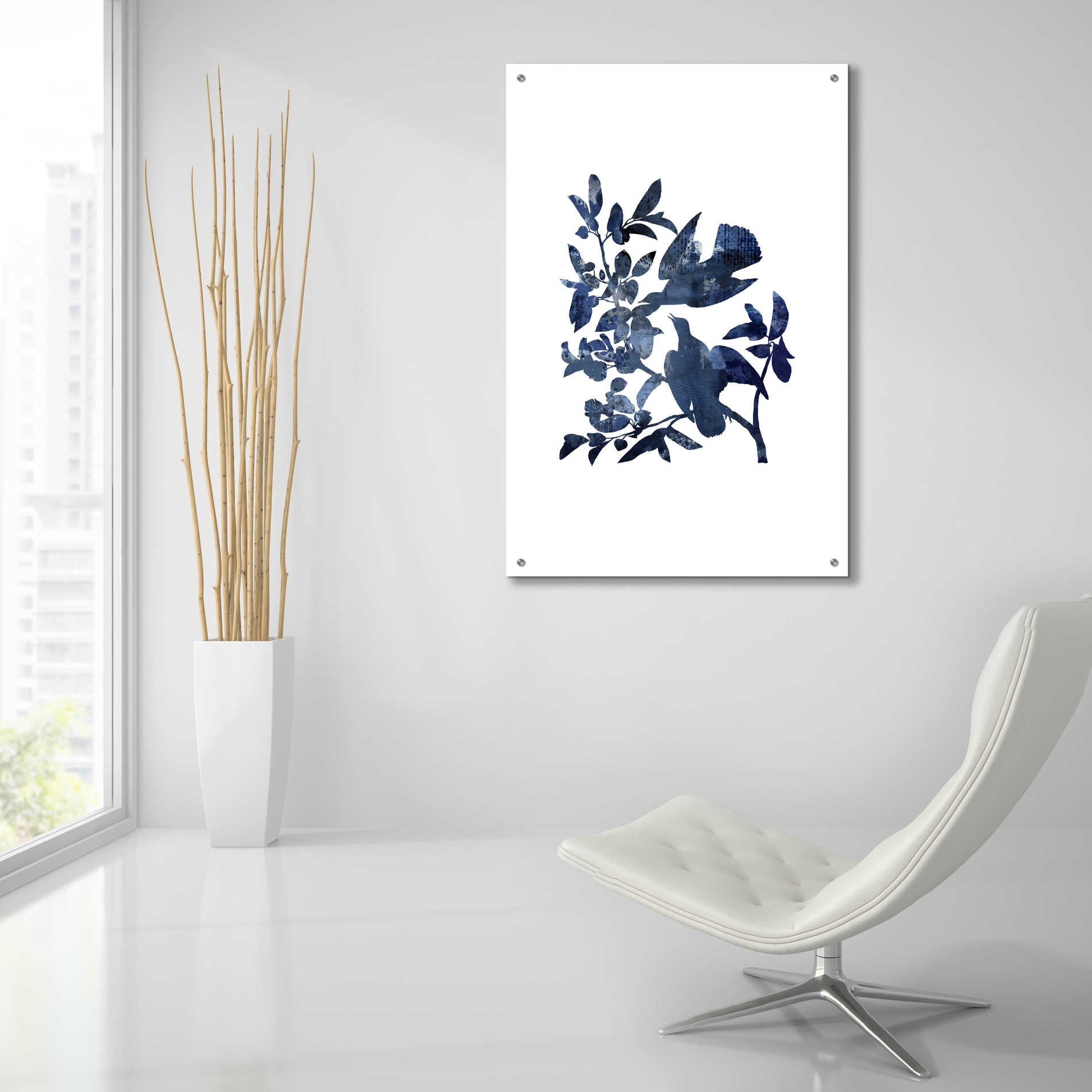 Epic Art 'Midnight Bluebirds' by Andrea Haase Acrylic Glass Wall Art,24x36