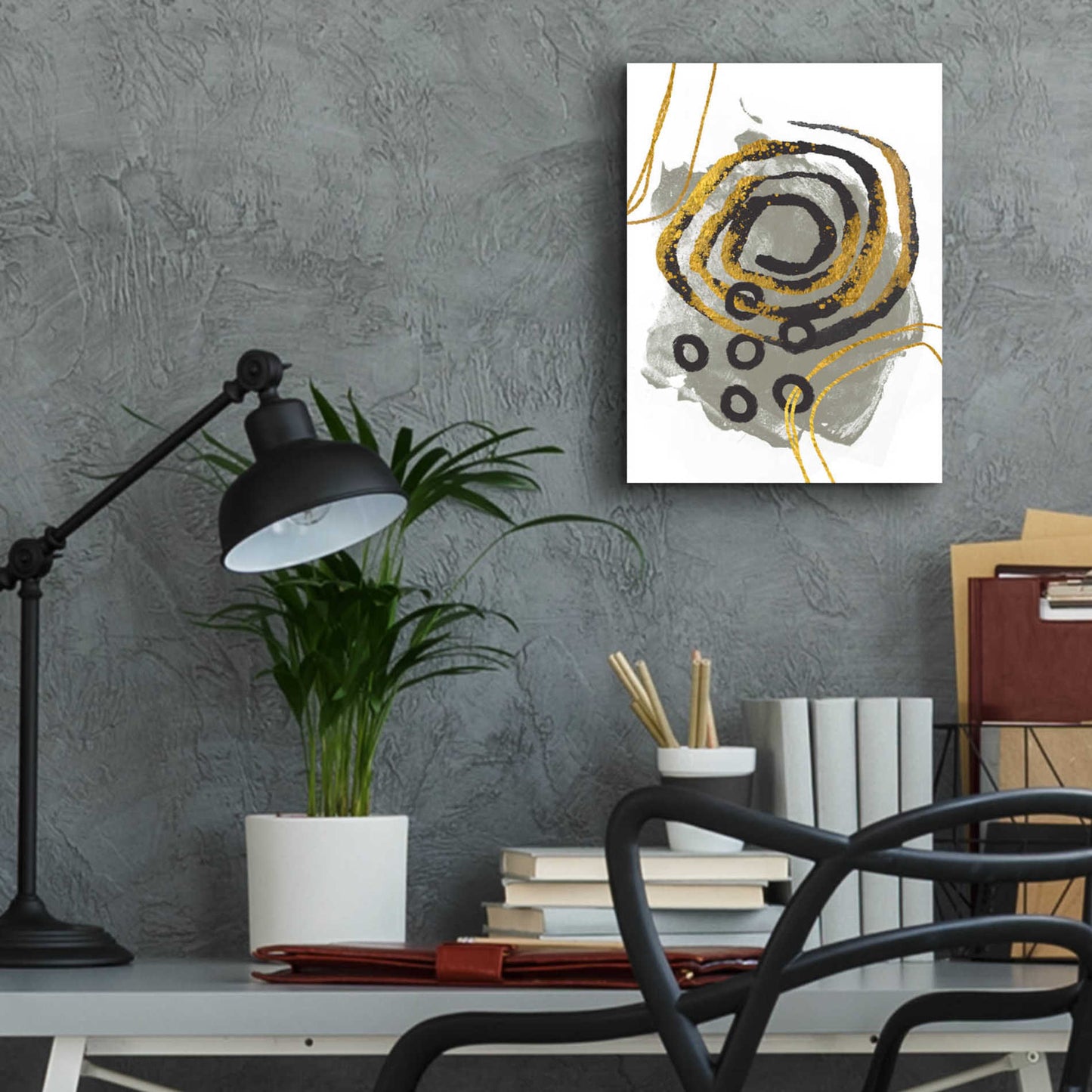 Epic Art 'Gold Meets Neutrals Vi' by Andrea Haase Acrylic Glass Wall Art,12x16