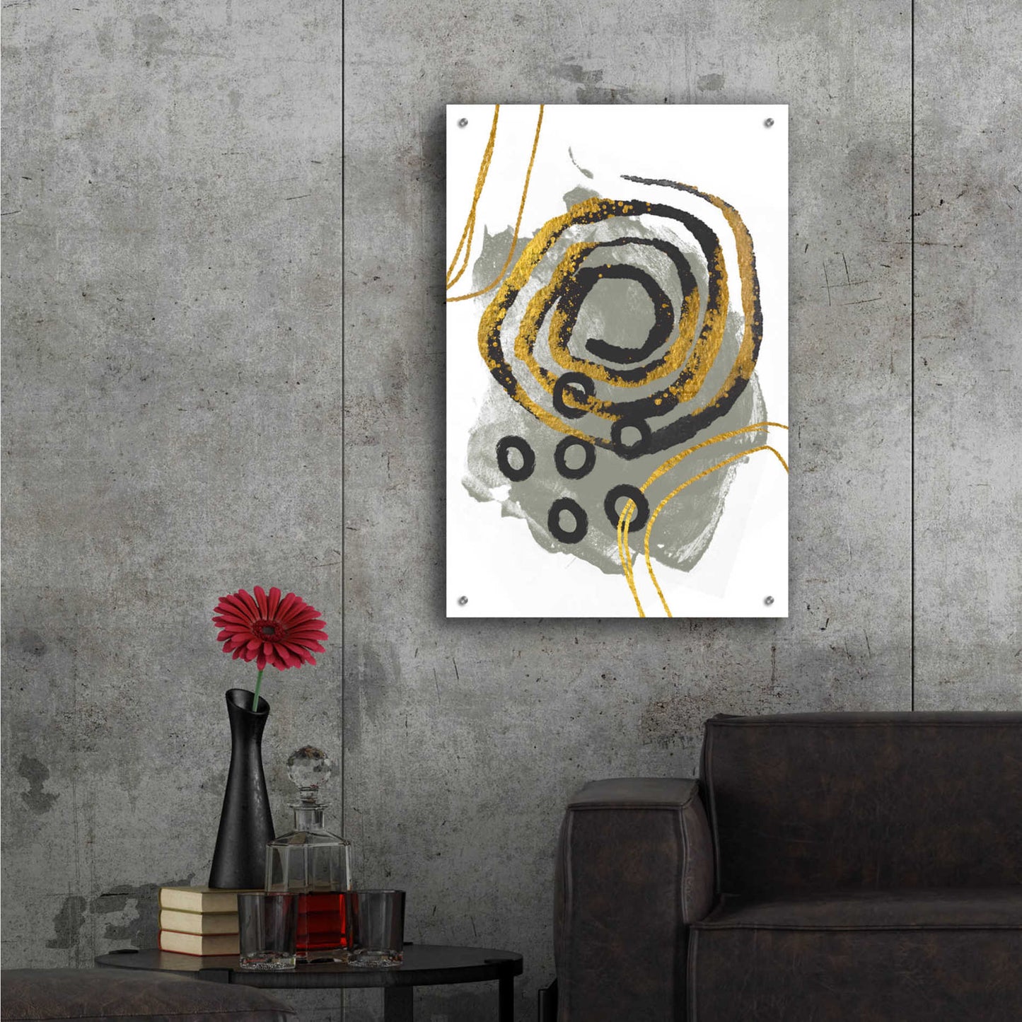 Epic Art 'Gold Meets Neutrals Vi' by Andrea Haase Acrylic Glass Wall Art,24x36