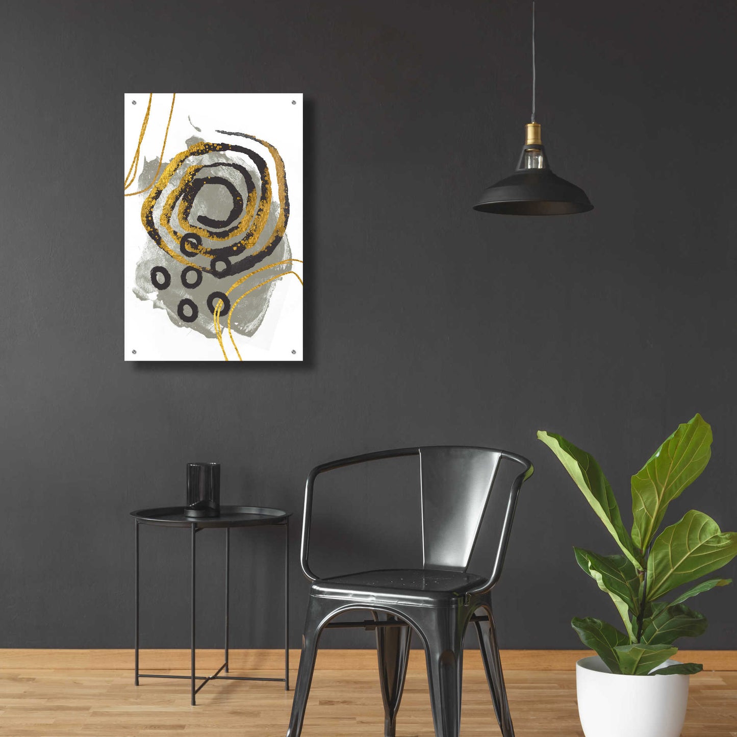 Epic Art 'Gold Meets Neutrals Vi' by Andrea Haase Acrylic Glass Wall Art,24x36