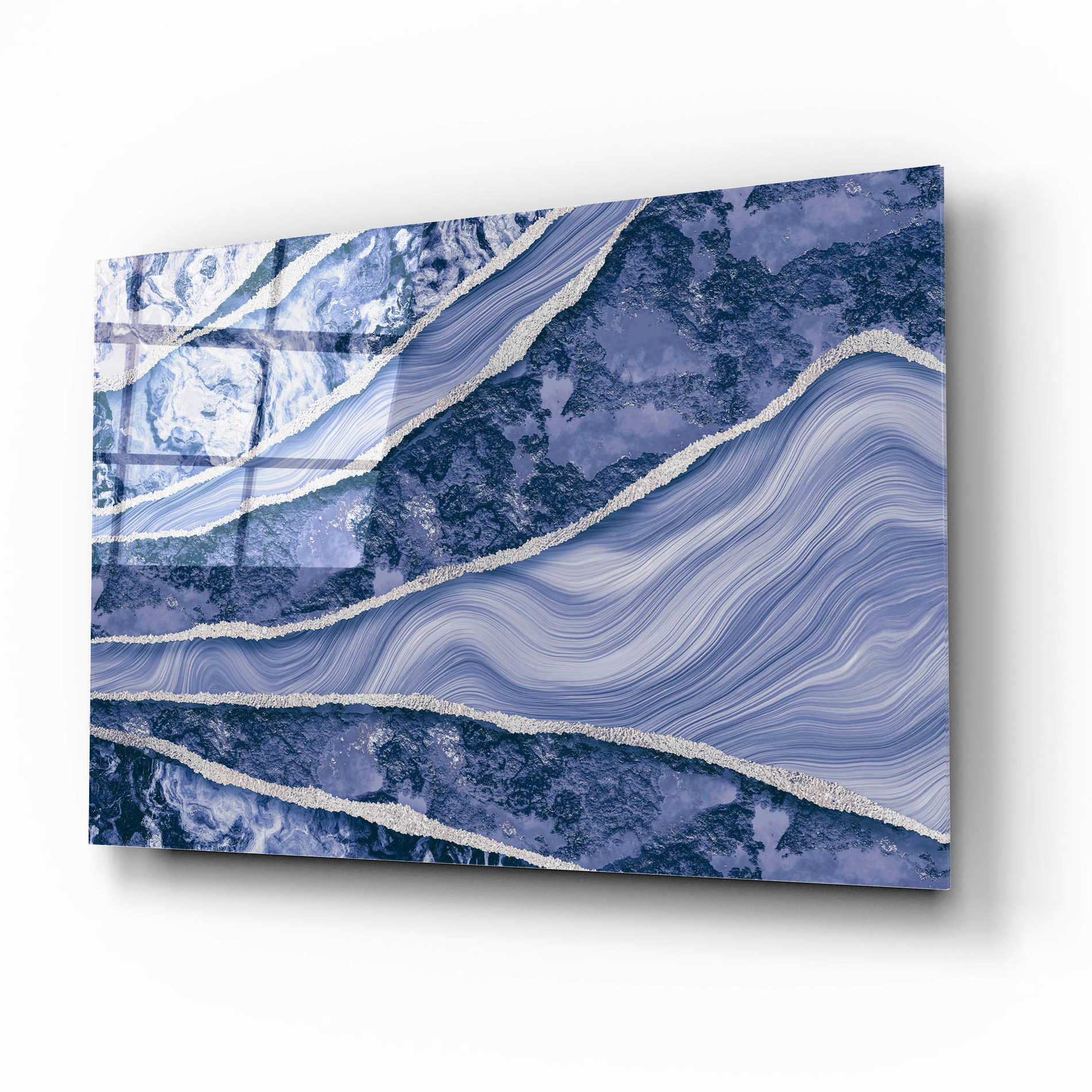 Epic Art 'Blue Marble And Stone' by Andrea Haase Acrylic Glass Wall Art,16x12