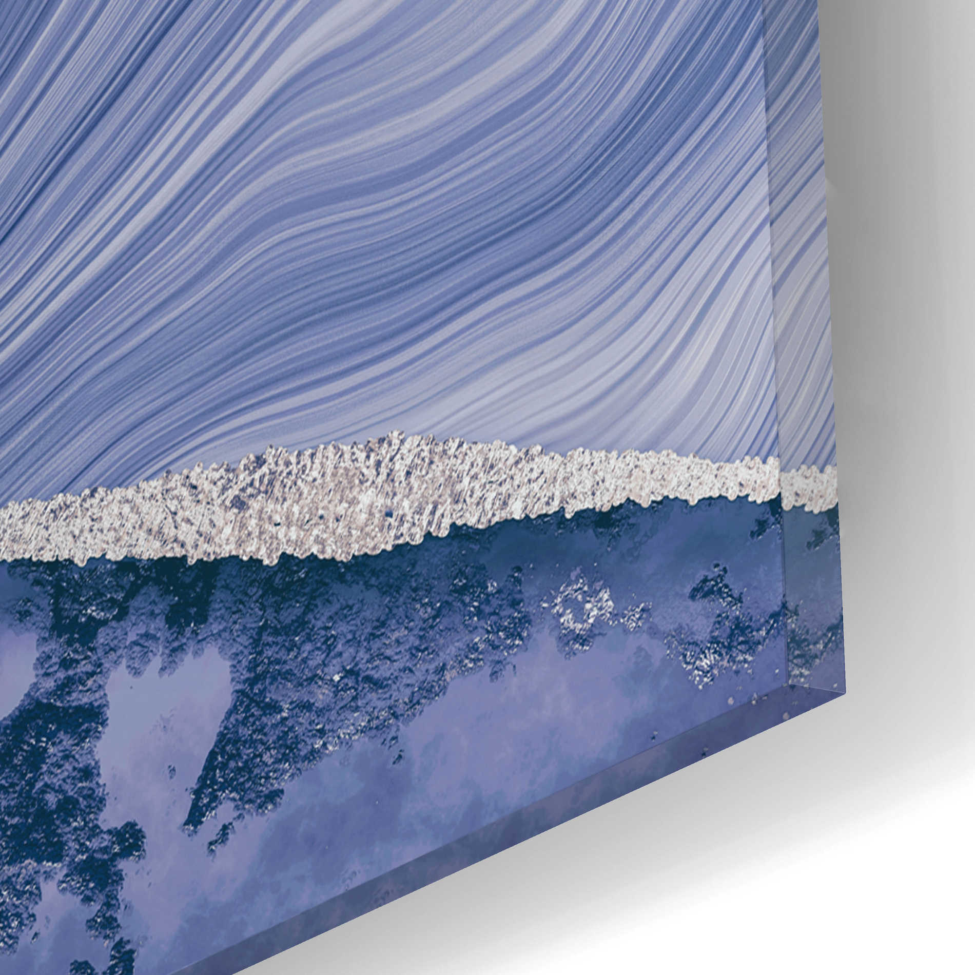 Epic Art 'Blue Marble And Stone' by Andrea Haase Acrylic Glass Wall Art,16x12