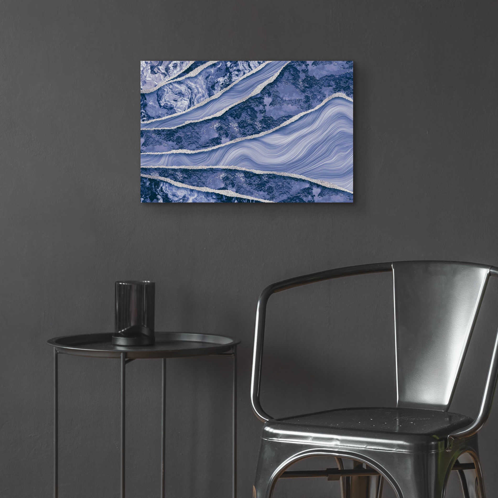 Epic Art 'Blue Marble And Stone' by Andrea Haase Acrylic Glass Wall Art,24x16