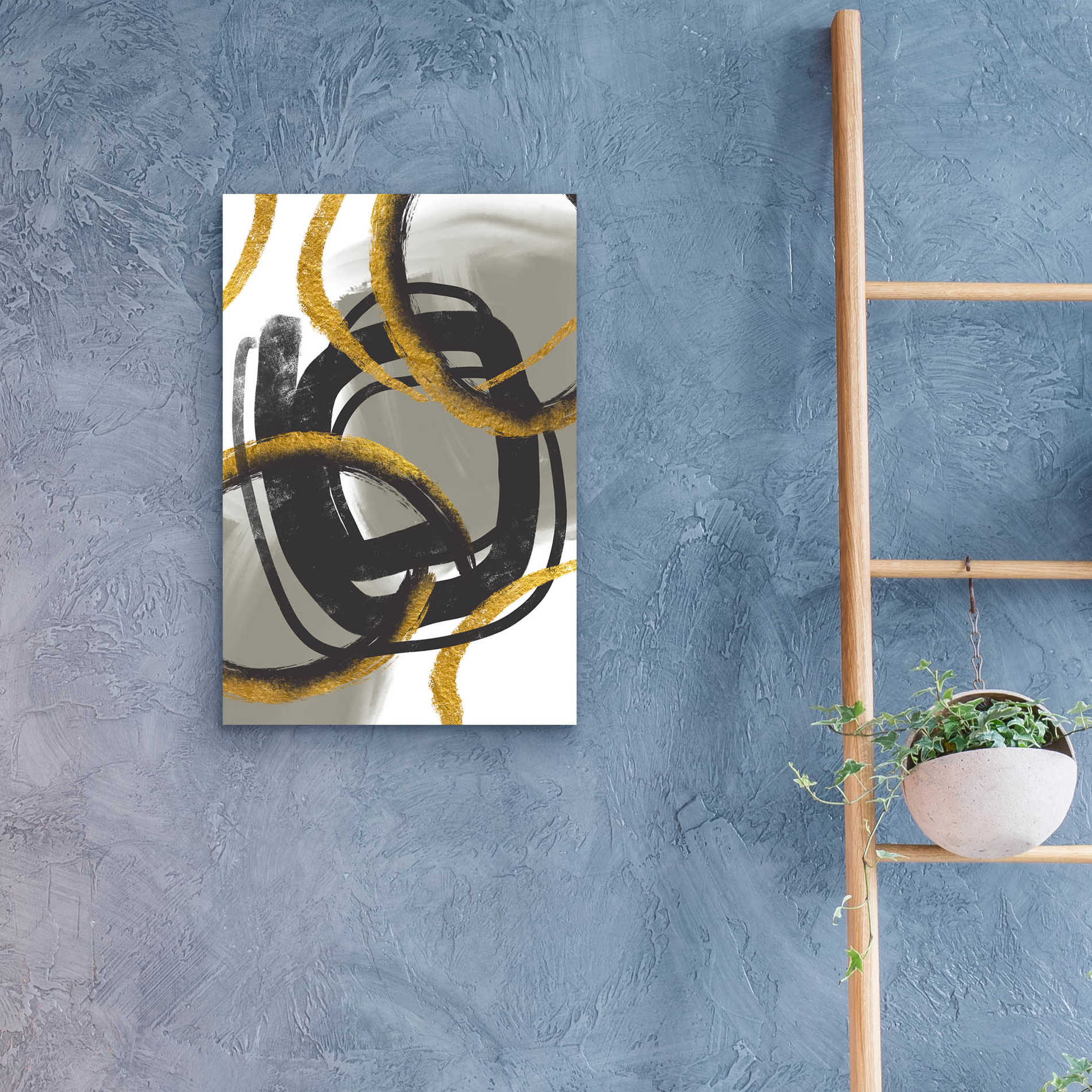 Epic Art 'Gold Meets Neutrals Iv' by Andrea Haase Acrylic Glass Wall Art,16x24