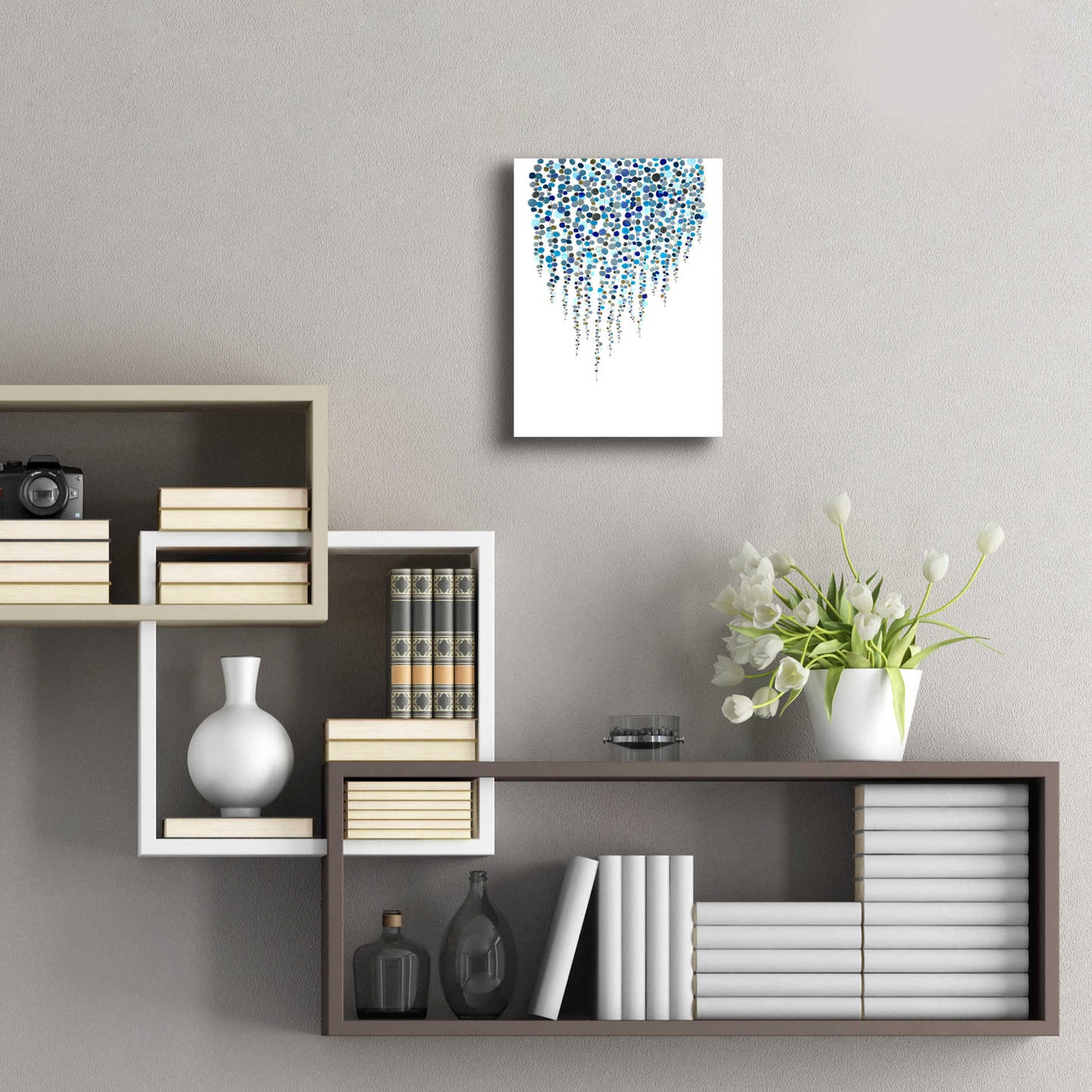 Epic Art 'Fancy Dots Blue' by Andrea Haase Acrylic Glass Wall Art,12x16