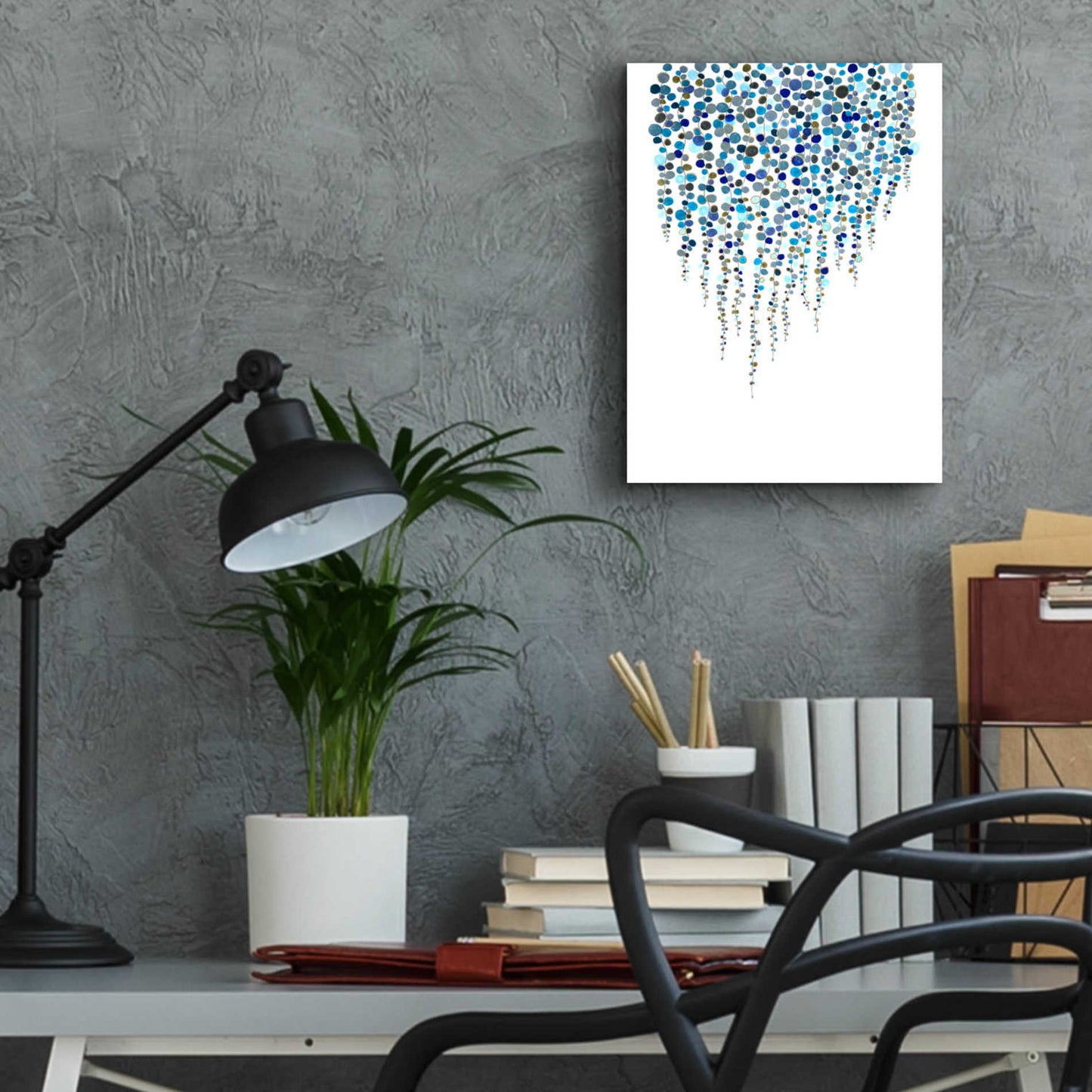 Epic Art 'Fancy Dots Blue' by Andrea Haase Acrylic Glass Wall Art,12x16