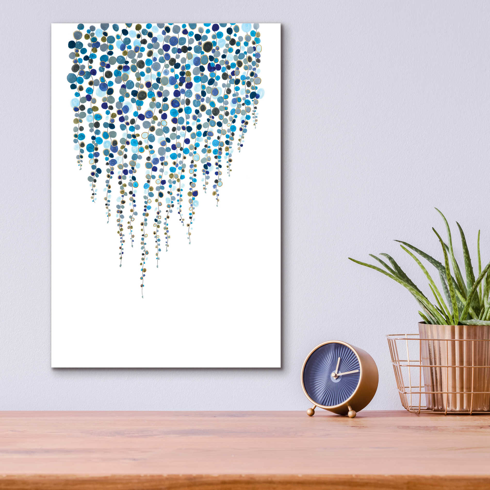 Epic Art 'Fancy Dots Blue' by Andrea Haase Acrylic Glass Wall Art,12x16