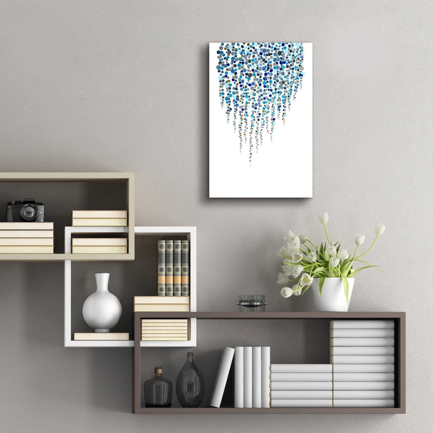 Epic Art 'Fancy Dots Blue' by Andrea Haase Acrylic Glass Wall Art,16x24