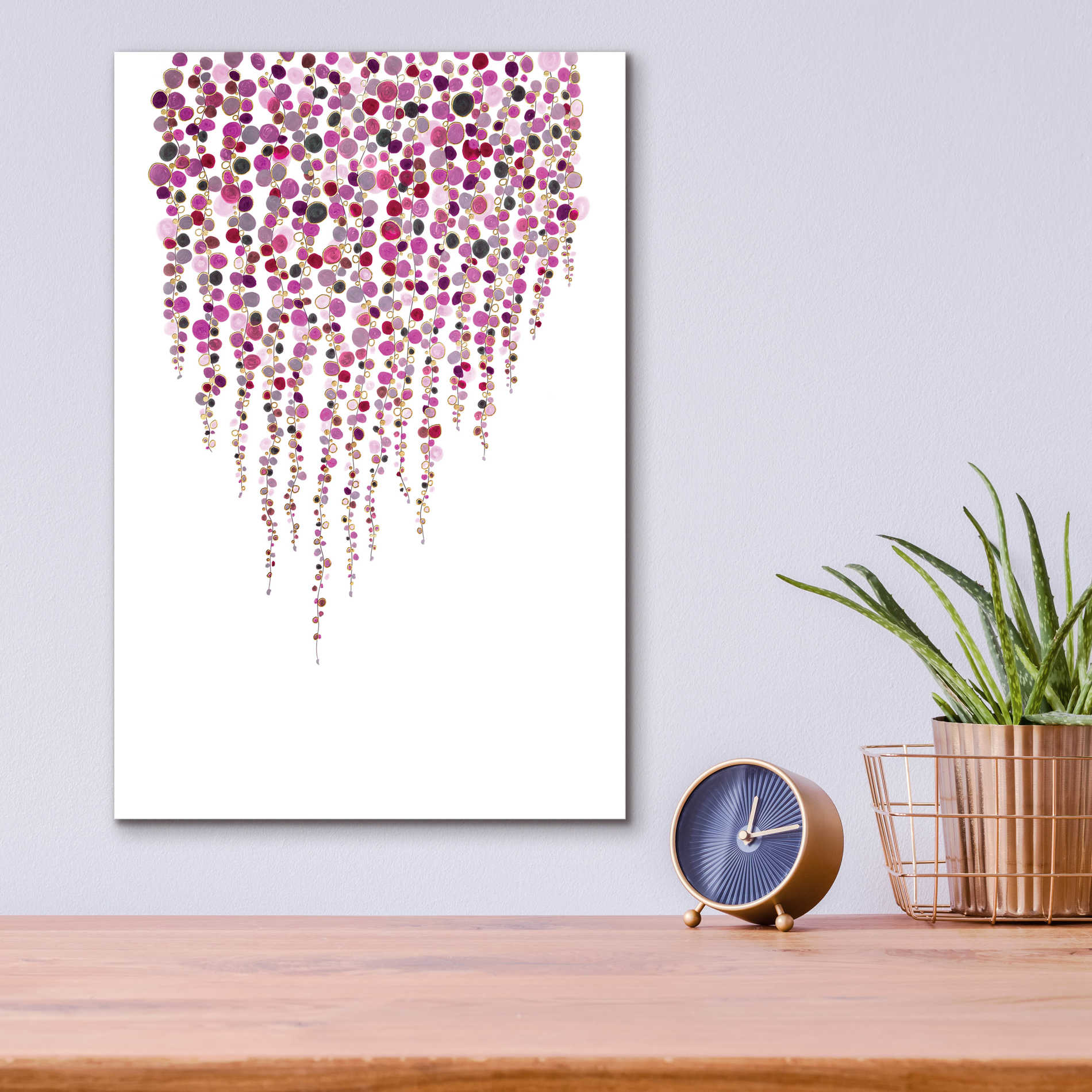 Epic Art 'Fancy Dots Pink' by Andrea Haase Acrylic Glass Wall Art,12x16