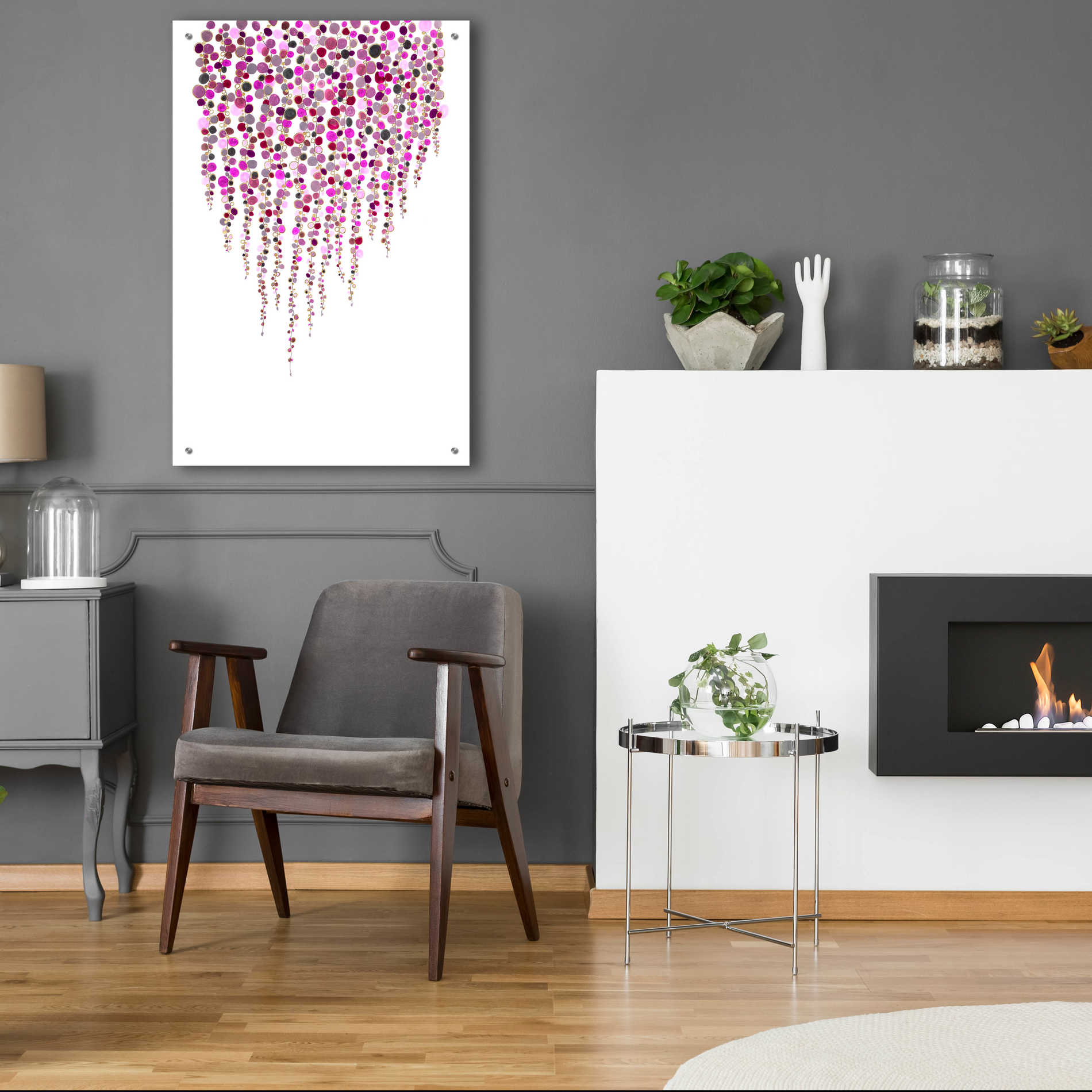 Epic Art 'Fancy Dots Pink' by Andrea Haase Acrylic Glass Wall Art,24x36