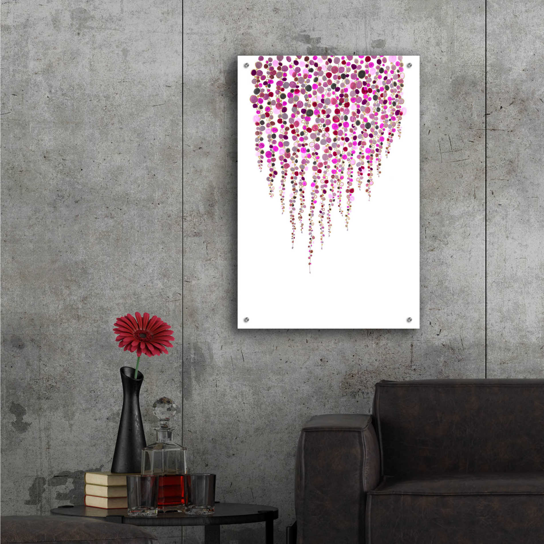 Epic Art 'Fancy Dots Pink' by Andrea Haase Acrylic Glass Wall Art,24x36