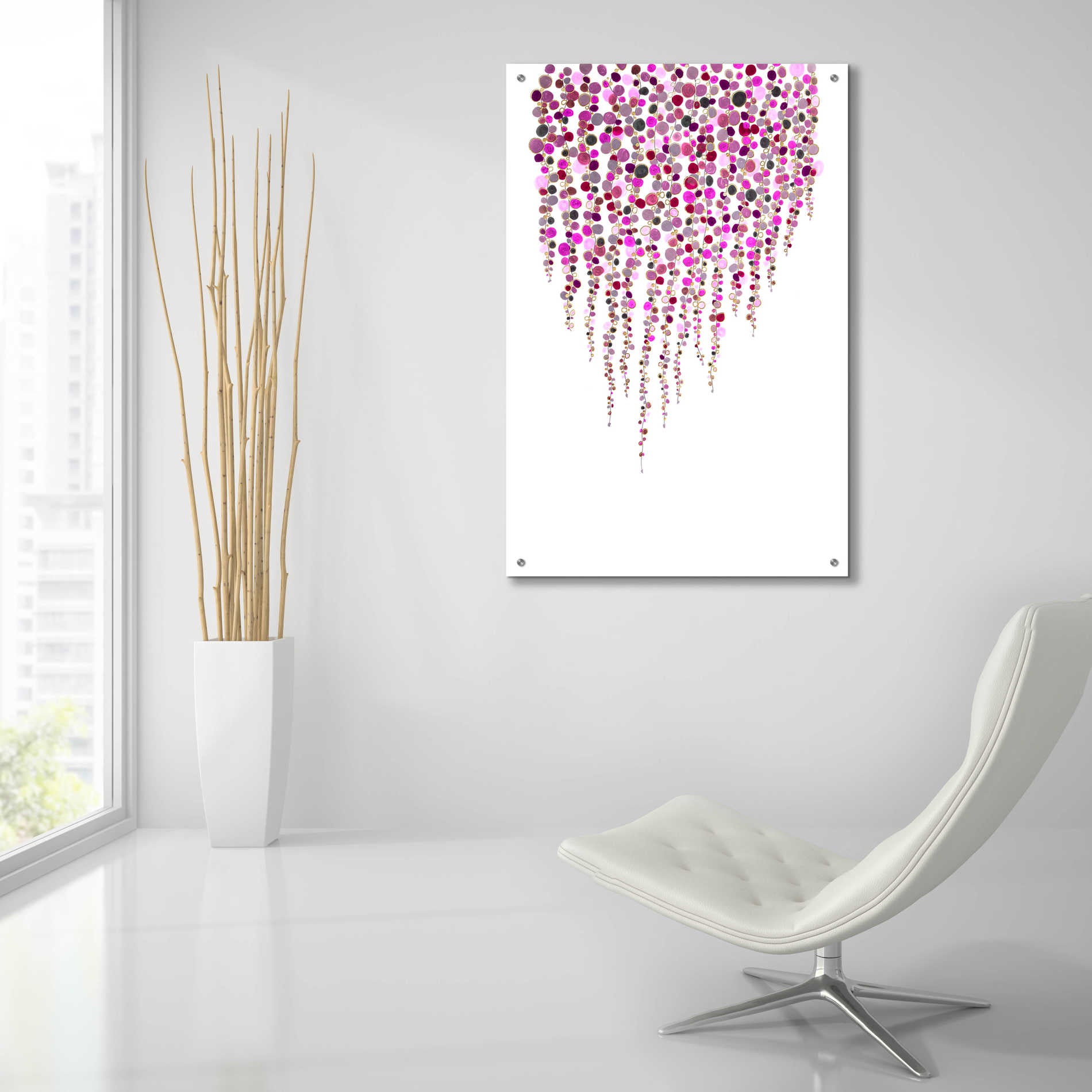 Epic Art 'Fancy Dots Pink' by Andrea Haase Acrylic Glass Wall Art,24x36