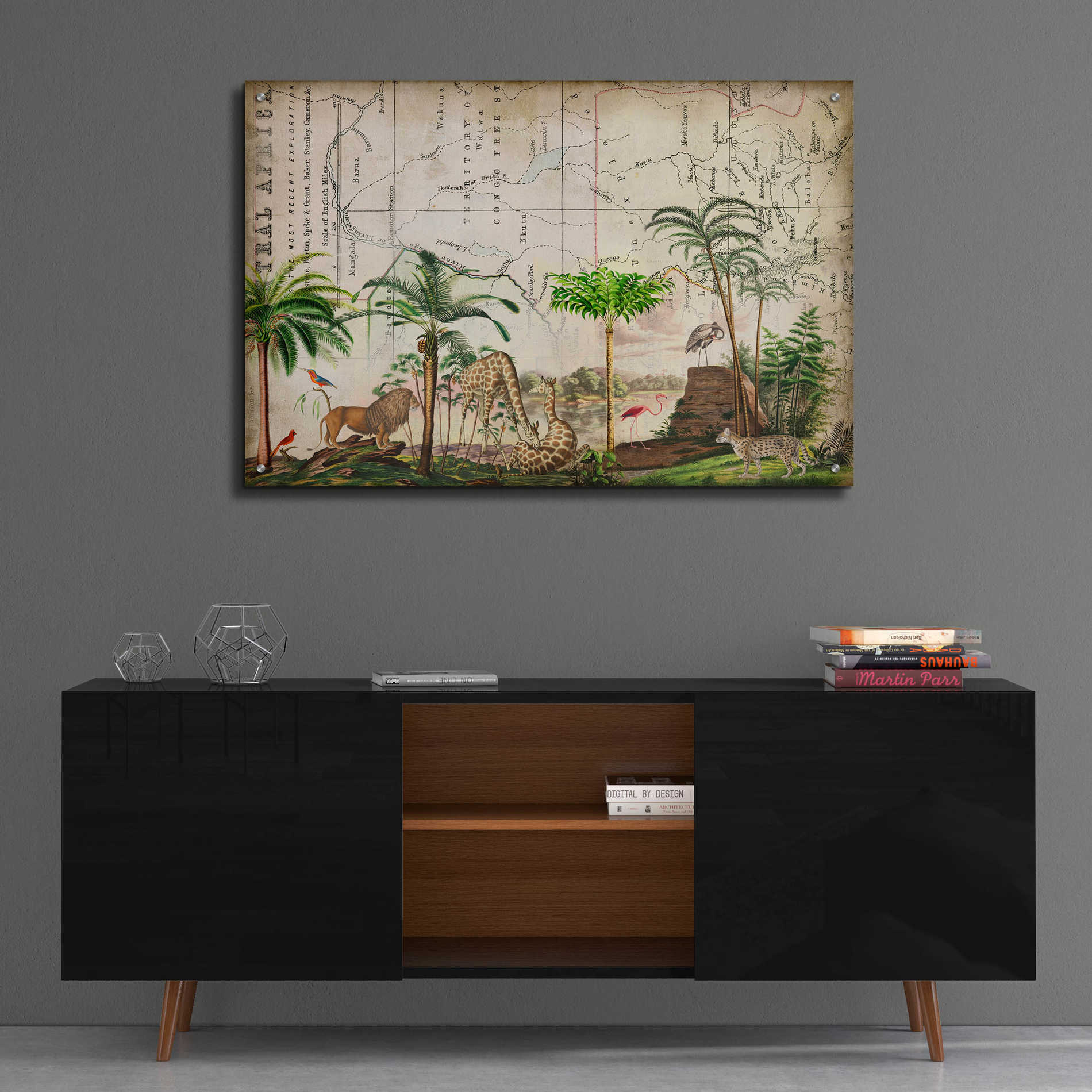 Epic Art 'Wild Animals Paradise Green' by Andrea Haase Acrylic Glass Wall Art,36x24