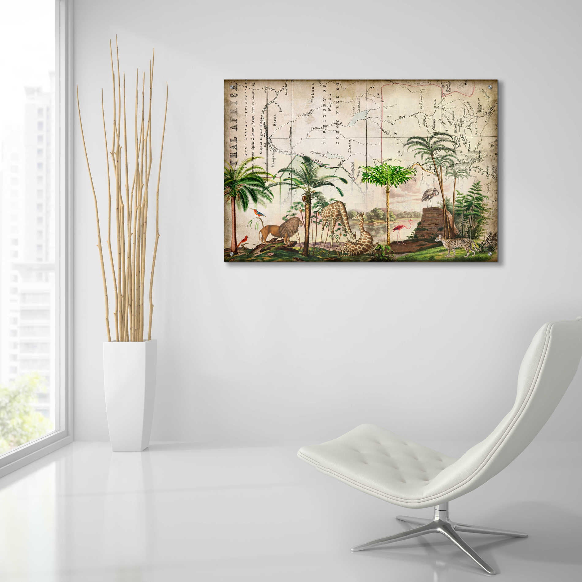 Epic Art 'Wild Animals Paradise Green' by Andrea Haase Acrylic Glass Wall Art,36x24