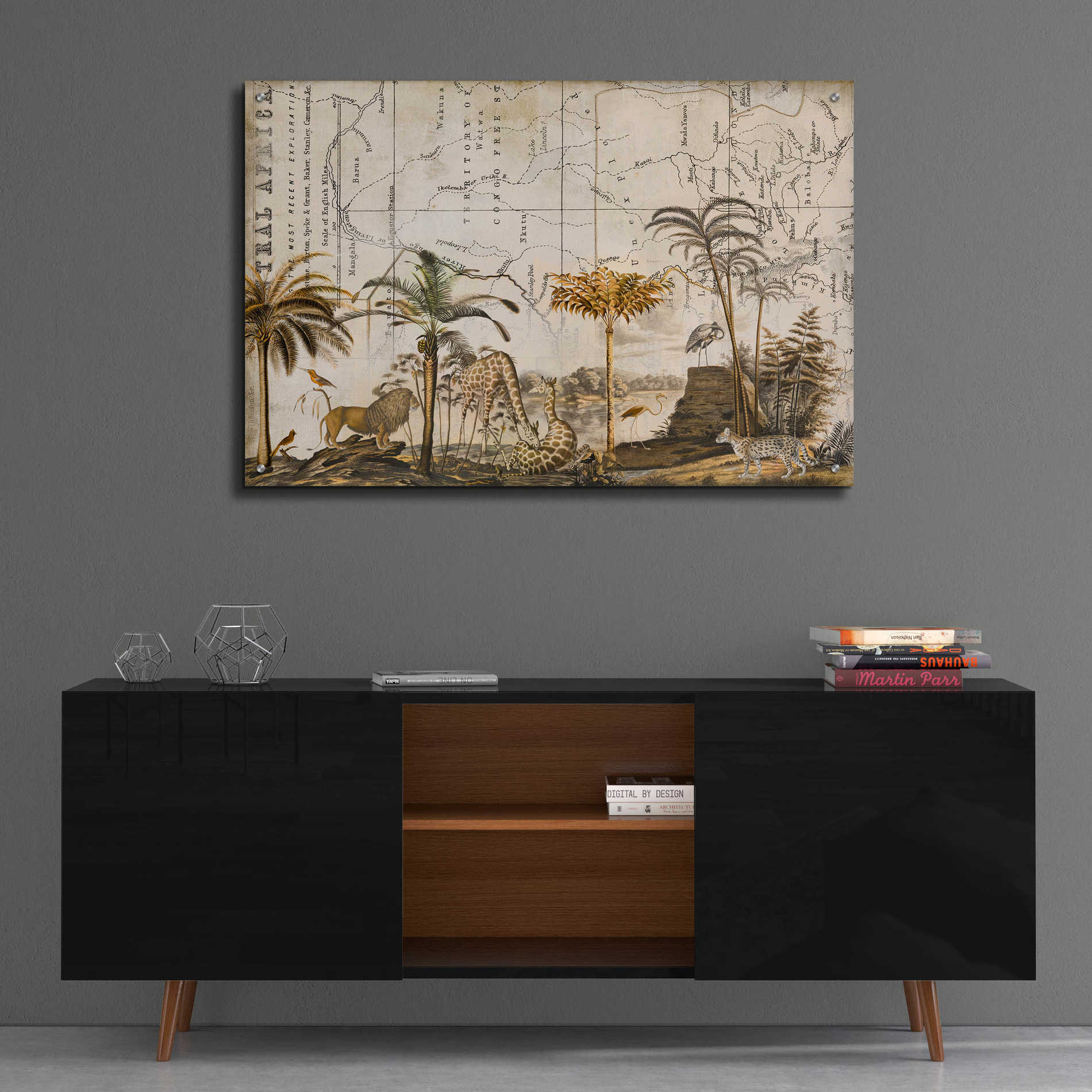 Epic Art 'Wild Animals Paradise Brown' by Andrea Haase Acrylic Glass Wall Art,36x24