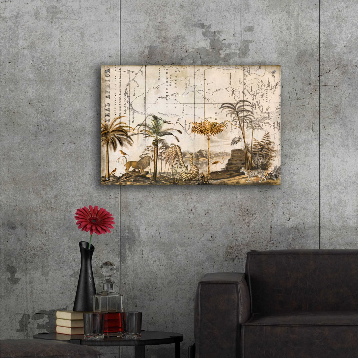 Epic Art 'Wild Animals Paradise Brown' by Andrea Haase Acrylic Glass Wall Art,36x24