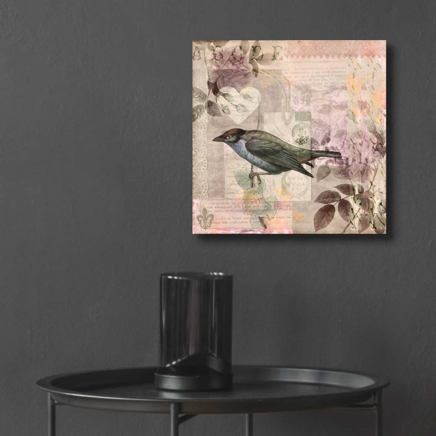 Epic Art 'Nostalgic Bird Collage' by Andrea Haase Acrylic Glass Wall Art,12x12