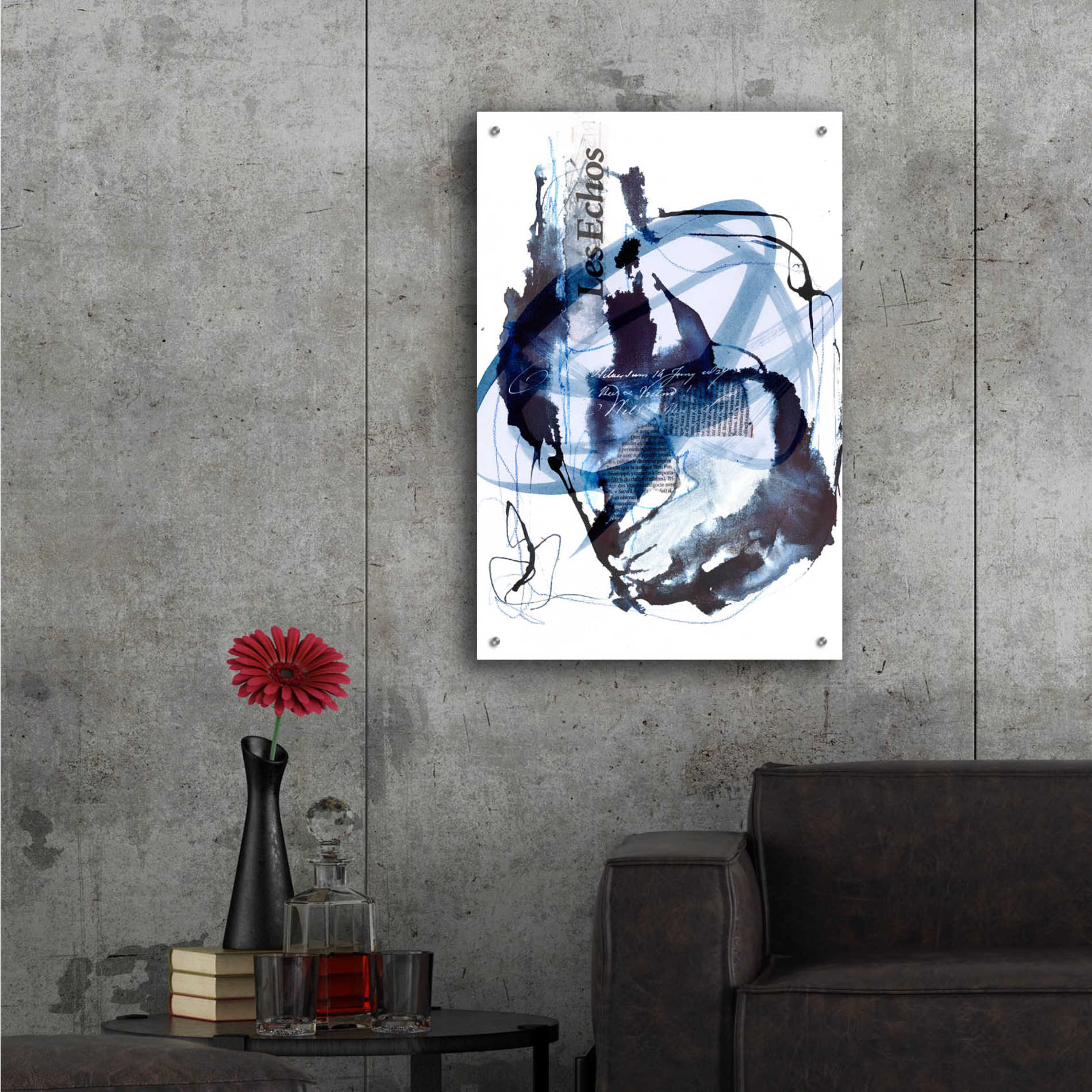 Epic Art 'Story Of Passion Blue' by Andrea Haase Acrylic Glass Wall Art,24x36