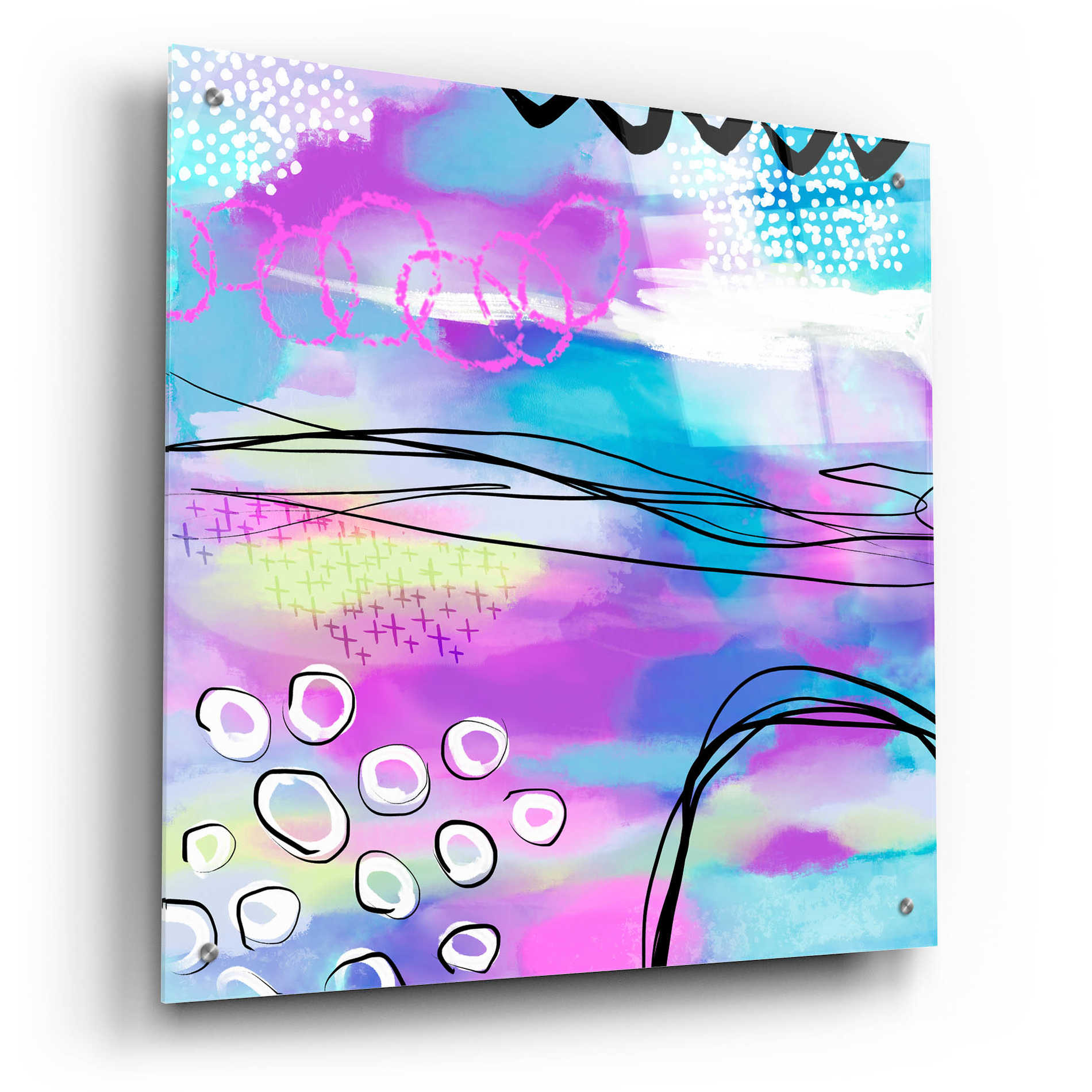 Epic Art 'Abstract Summer Dream' by Andrea Haase Acrylic Glass Wall Art,24x24