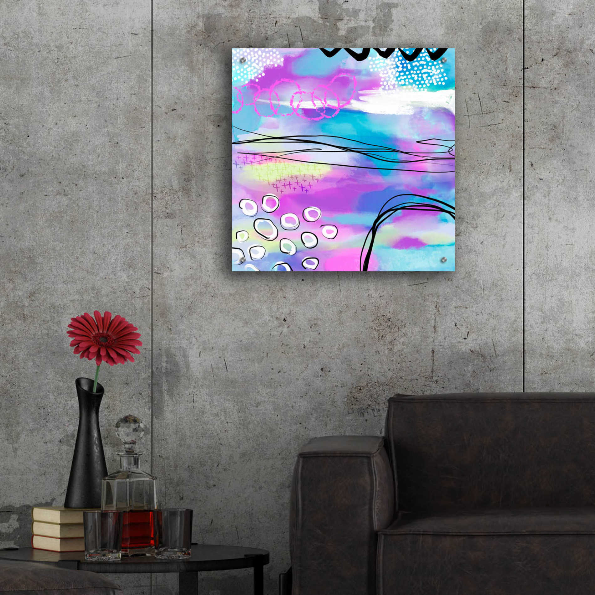 Epic Art 'Abstract Summer Dream' by Andrea Haase Acrylic Glass Wall Art,24x24