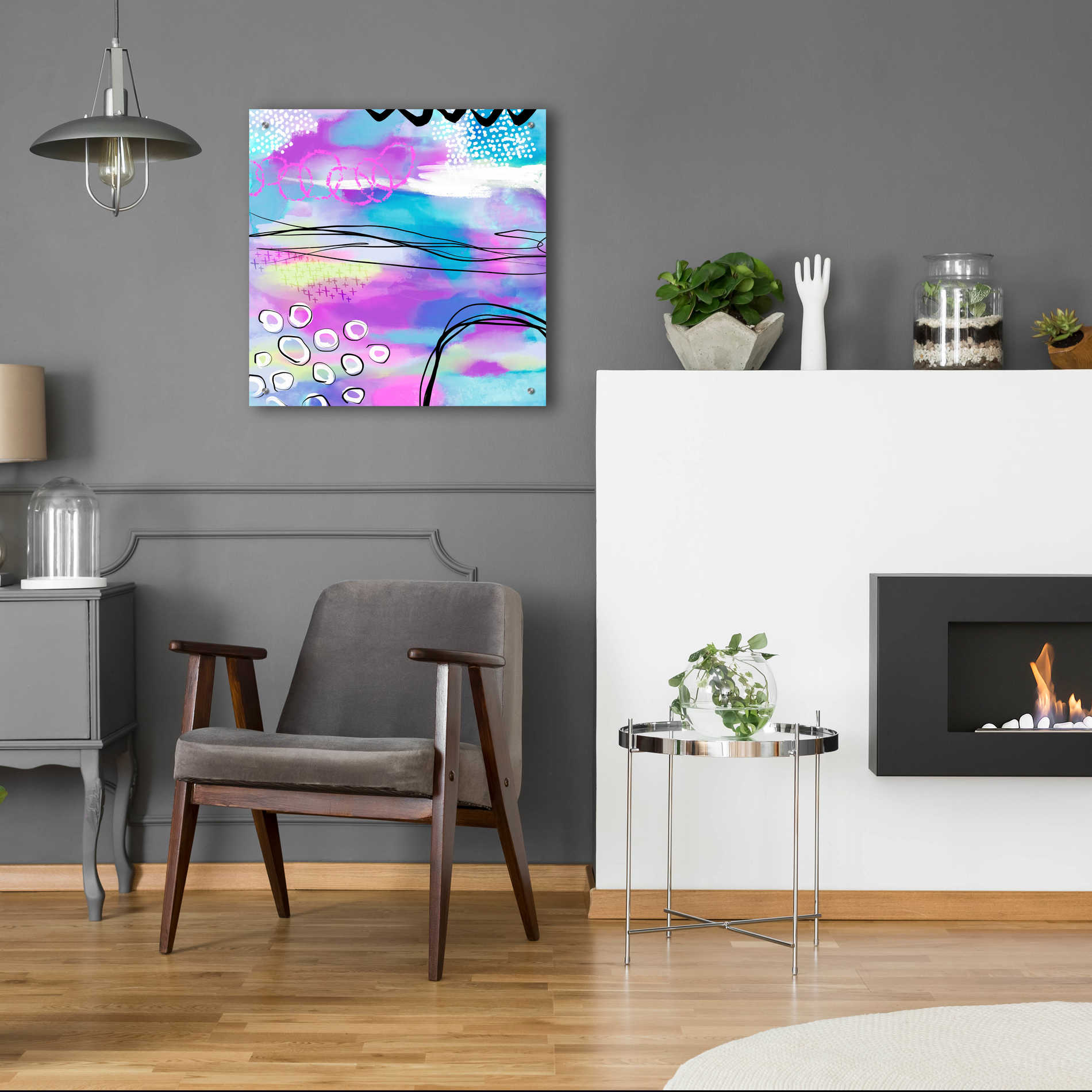 Epic Art 'Abstract Summer Dream' by Andrea Haase Acrylic Glass Wall Art,24x24