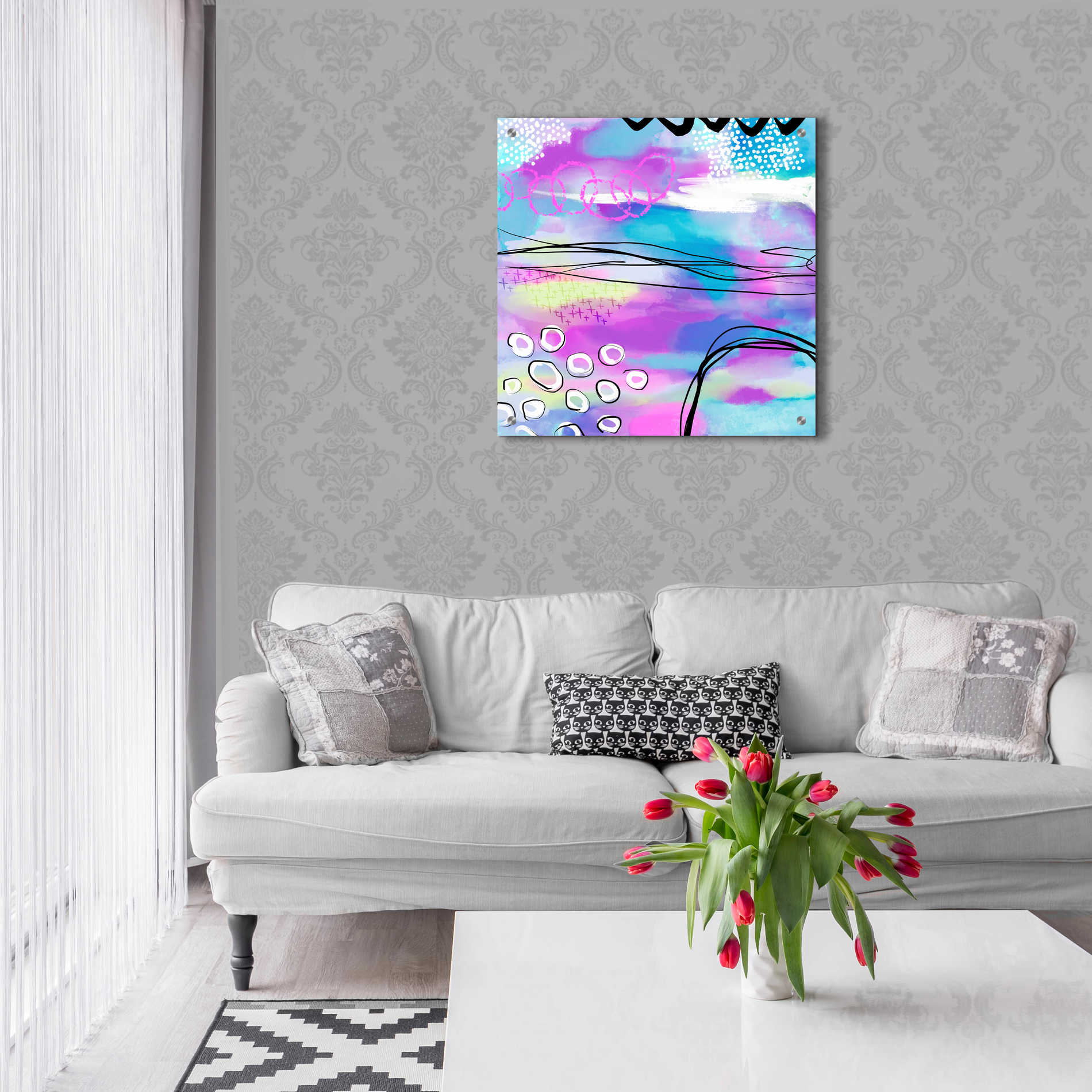 Epic Art 'Abstract Summer Dream' by Andrea Haase Acrylic Glass Wall Art,24x24