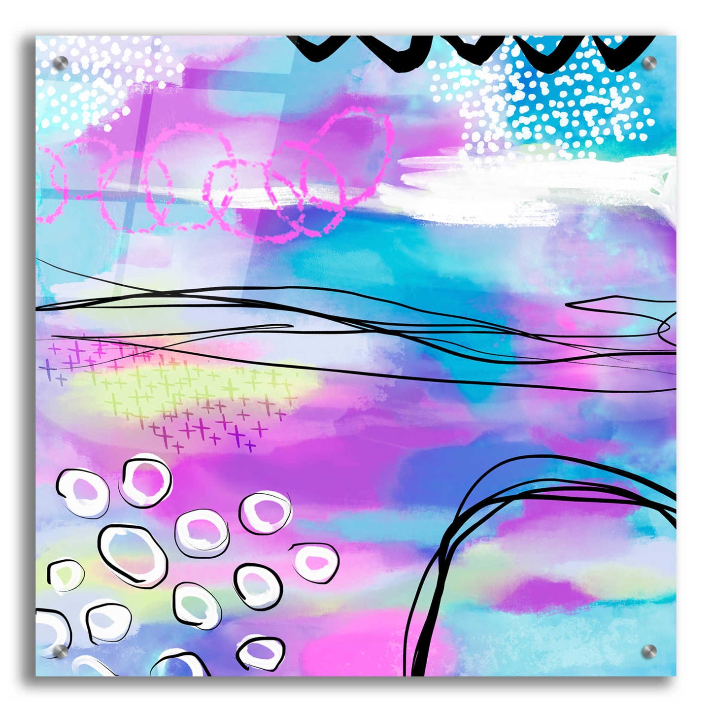 Epic Art 'Abstract Summer Dream' by Andrea Haase Acrylic Glass Wall Art,24x24