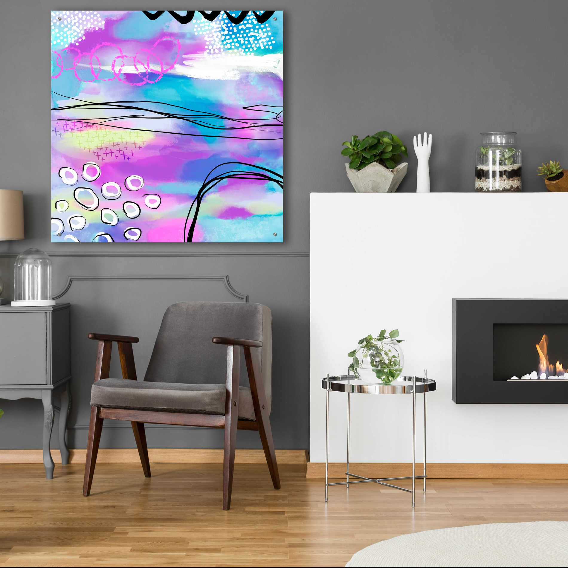 Epic Art 'Abstract Summer Dream' by Andrea Haase Acrylic Glass Wall Art,36x36