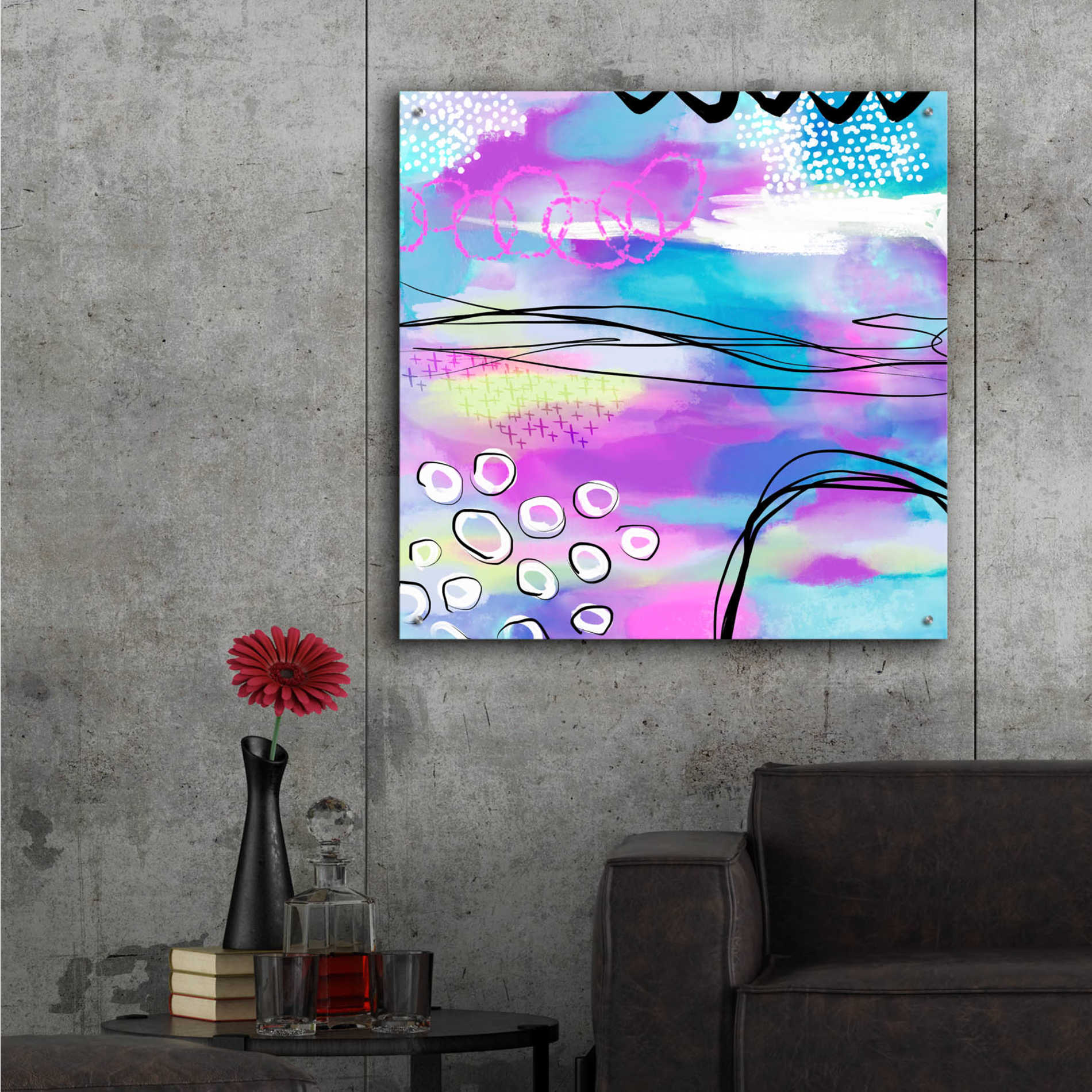 Epic Art 'Abstract Summer Dream' by Andrea Haase Acrylic Glass Wall Art,36x36