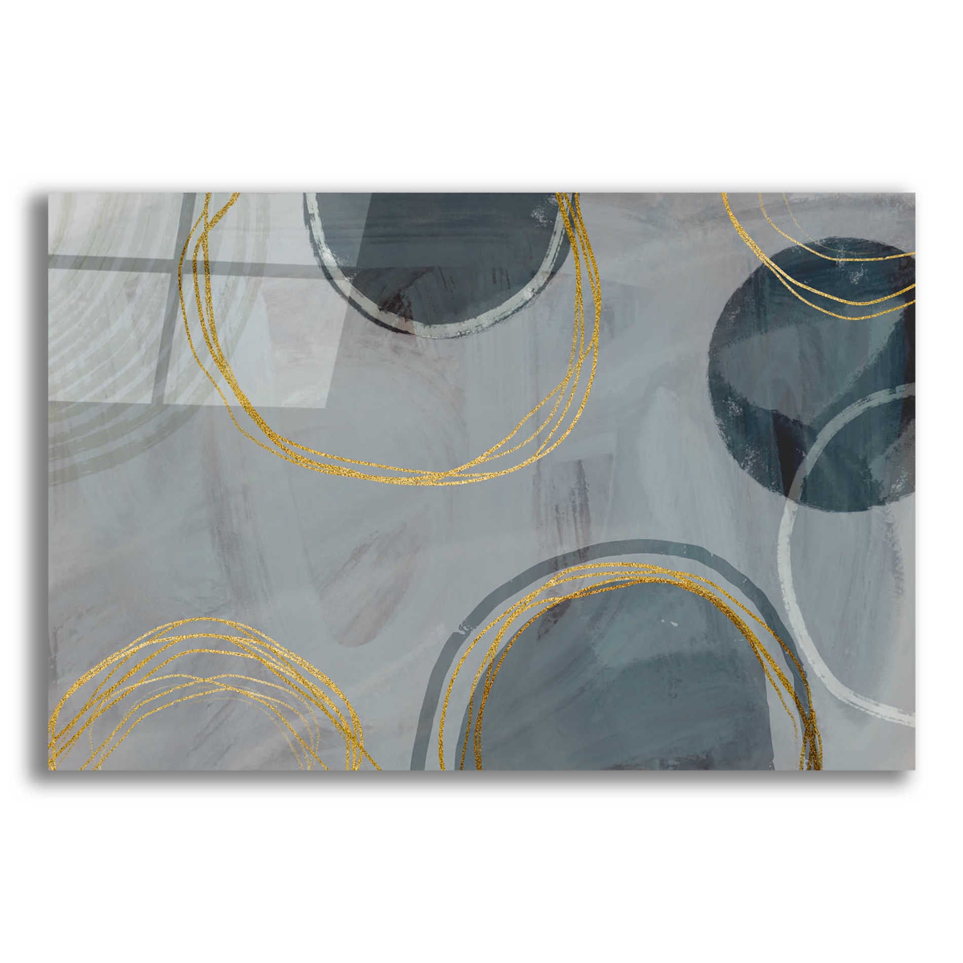 Epic Art 'Golden Line Abstraction' by Andrea Haase Acrylic Glass Wall Art,16x12