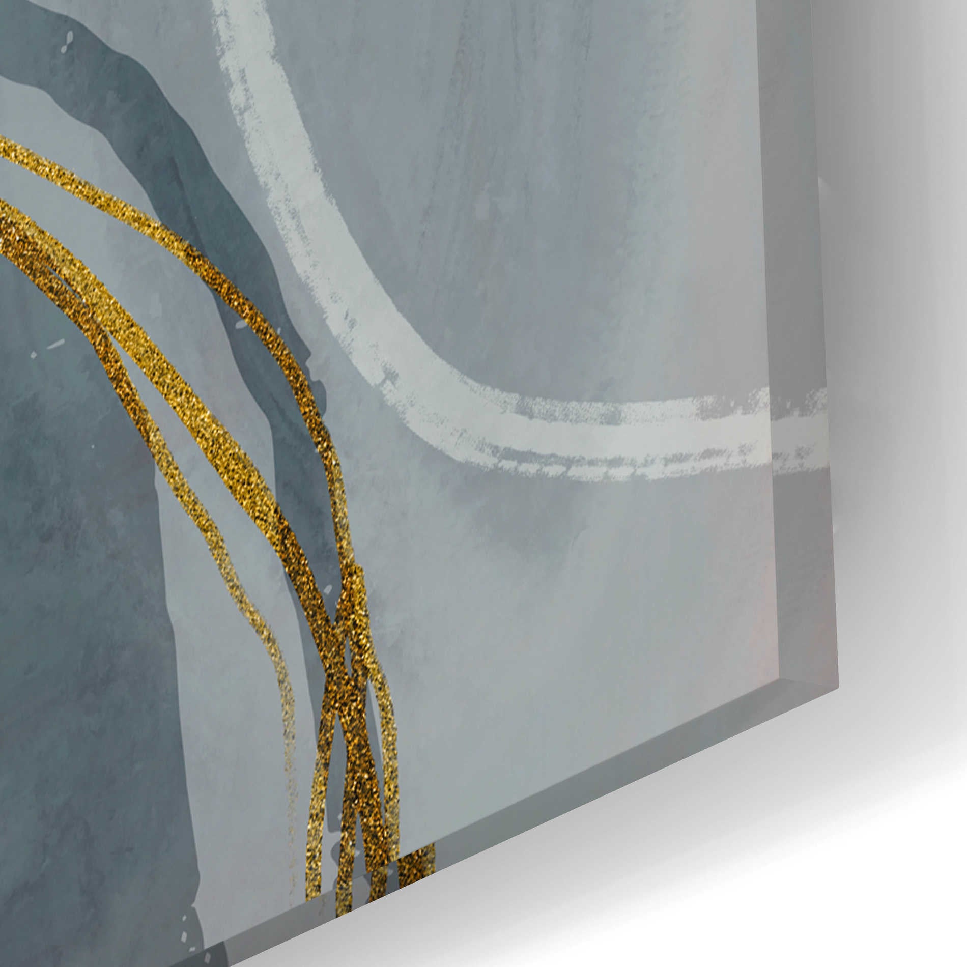 Epic Art 'Golden Line Abstraction' by Andrea Haase Acrylic Glass Wall Art,24x16