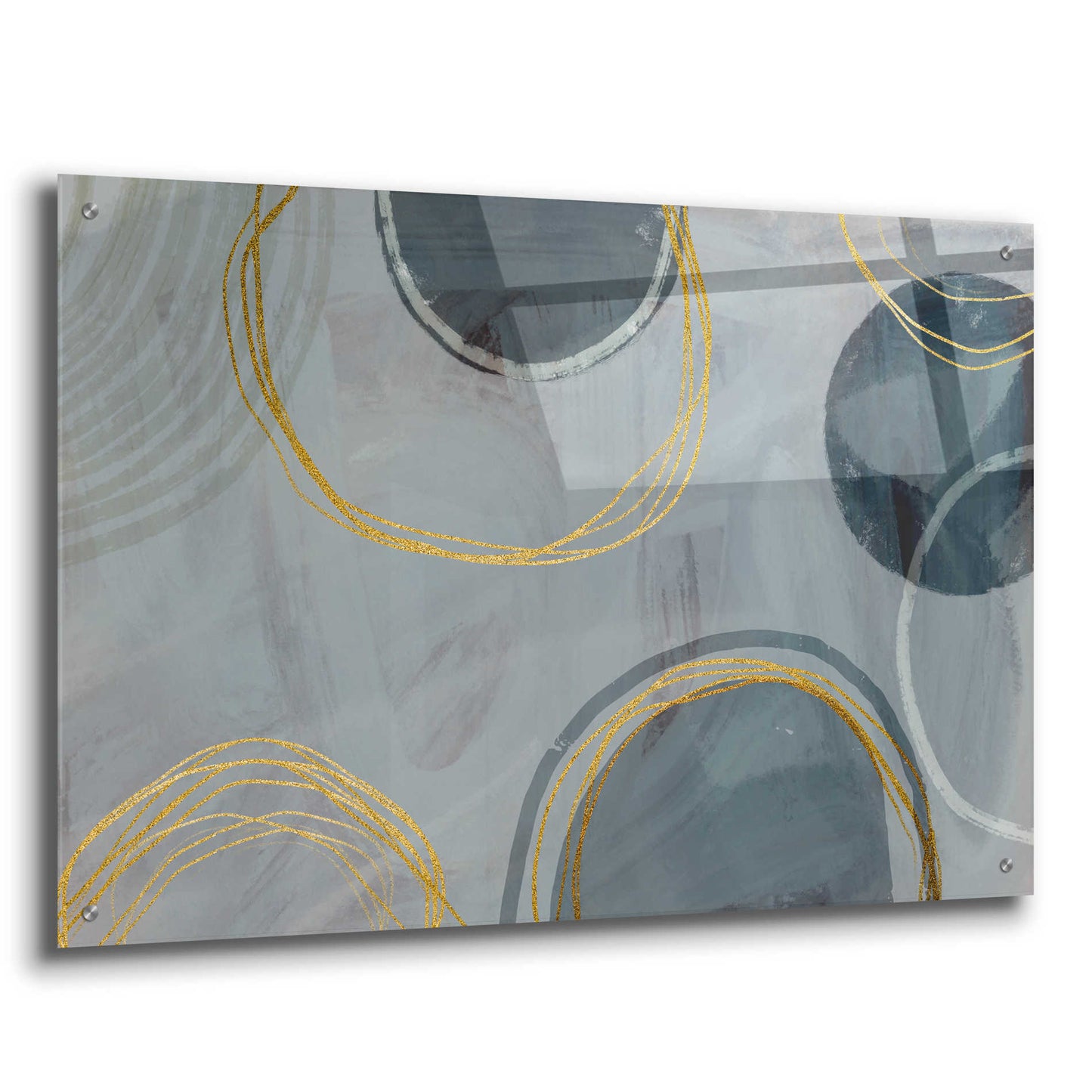 Epic Art 'Golden Line Abstraction' by Andrea Haase Acrylic Glass Wall Art,36x24