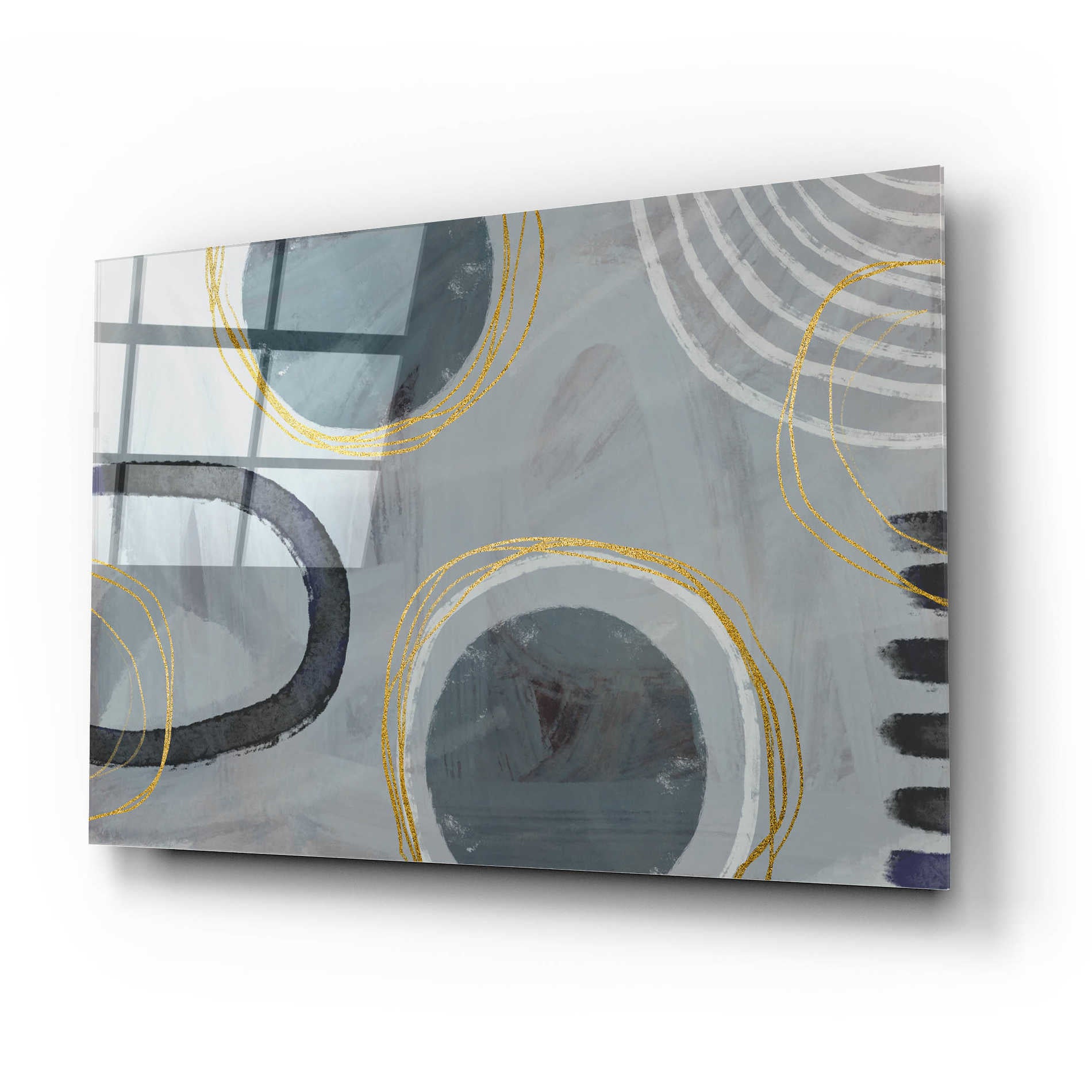 Epic Art 'Golden Line Intention' by Andrea Haase Acrylic Glass Wall Art,24x16