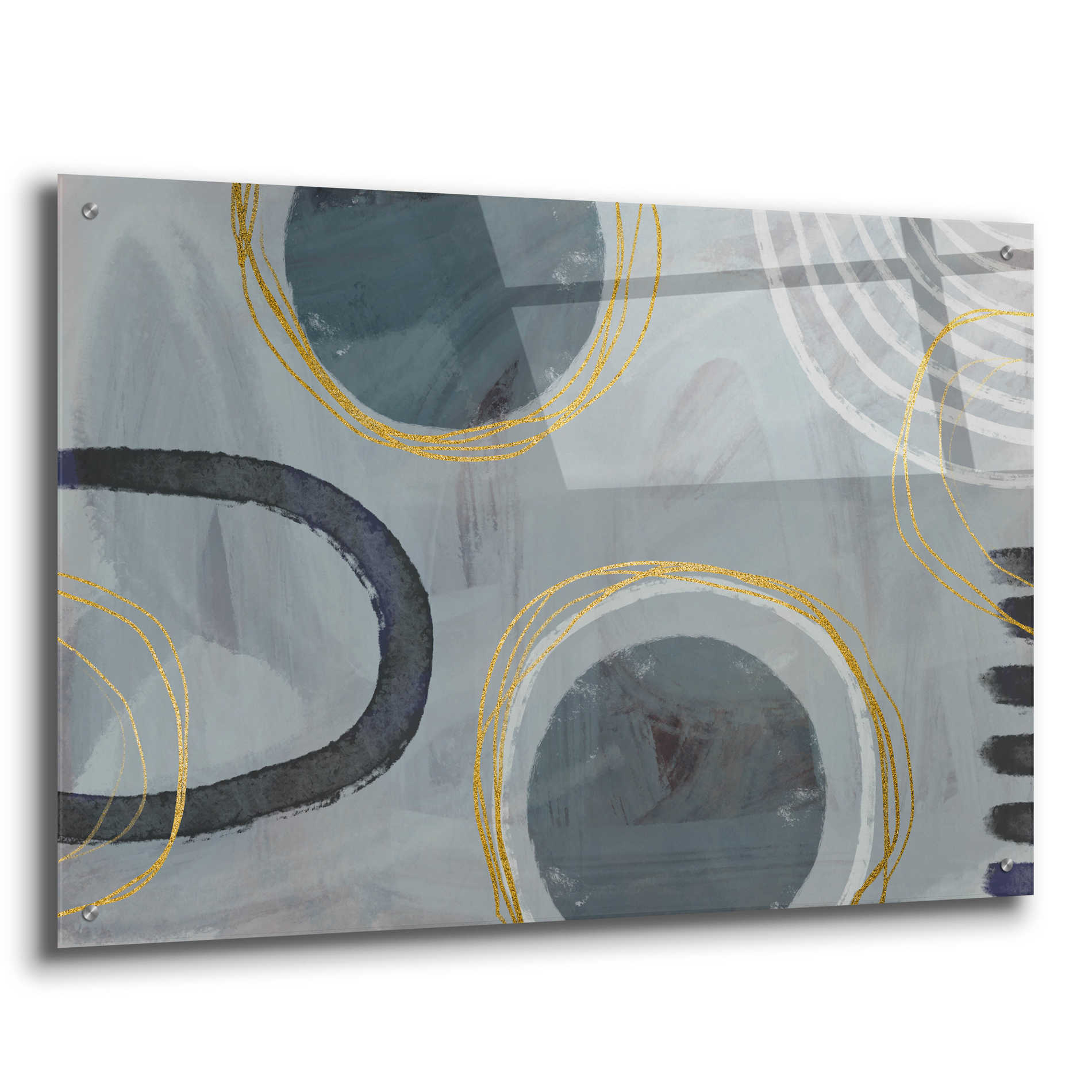Epic Art 'Golden Line Intention' by Andrea Haase Acrylic Glass Wall Art,36x24