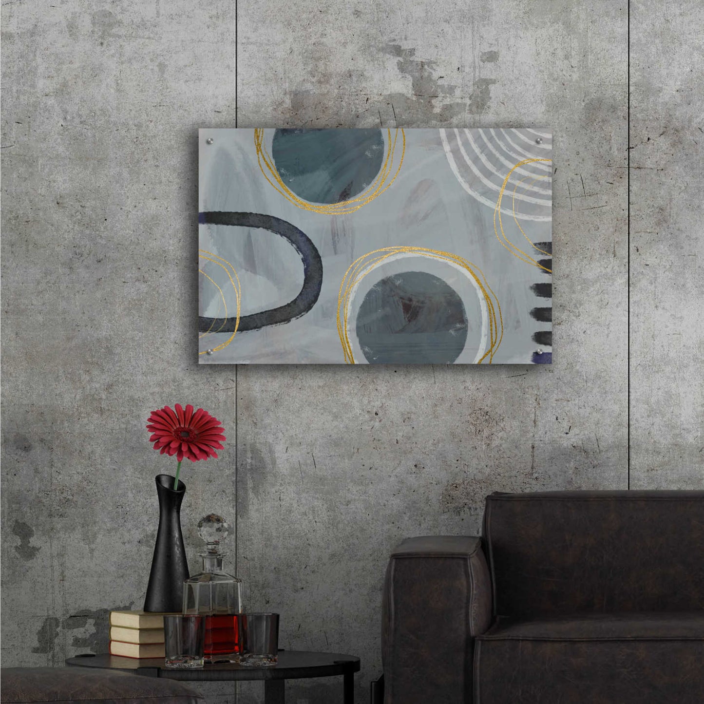 Epic Art 'Golden Line Intention' by Andrea Haase Acrylic Glass Wall Art,36x24