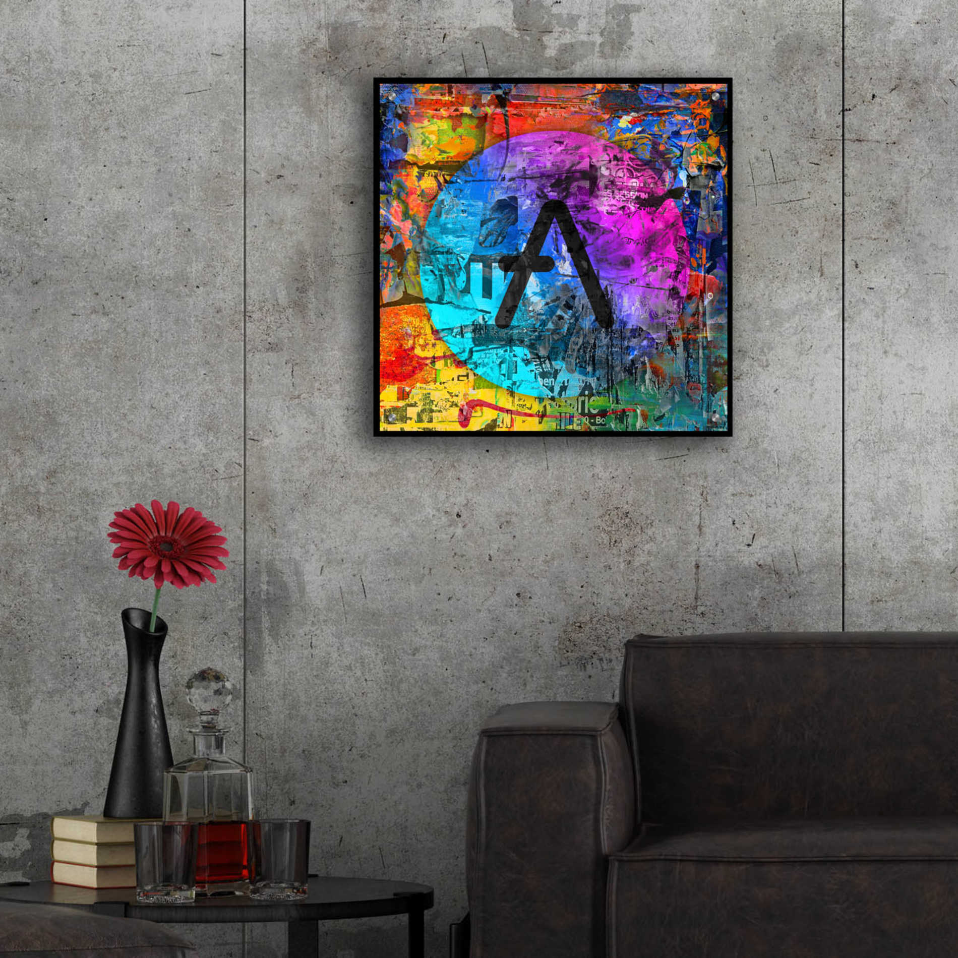 Epic Art 'Aave Crypto In Color' by Epic Art Portfolio, Acrylic Glass Wall Art,24x24