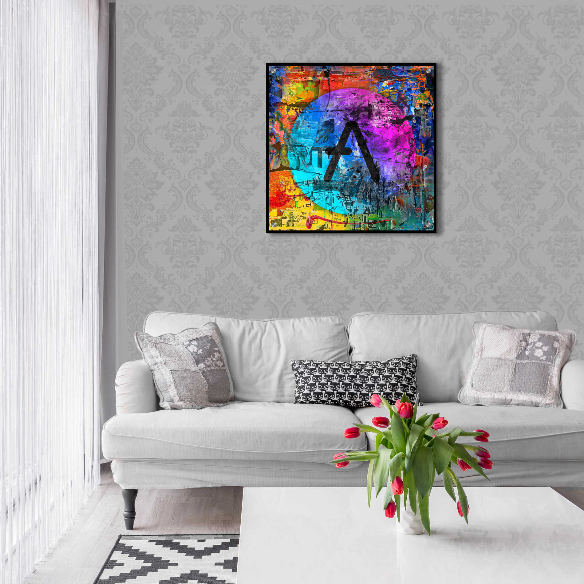 Epic Art 'Aave Crypto In Color' by Epic Art Portfolio, Acrylic Glass Wall Art,24x24