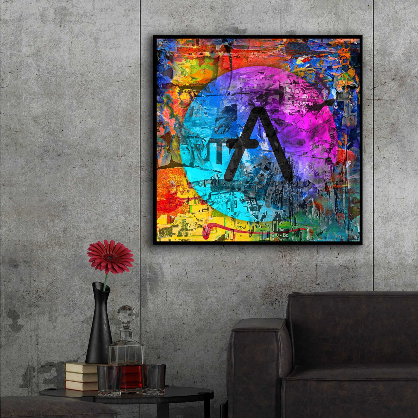 Epic Art 'Aave Crypto In Color' by Epic Art Portfolio, Acrylic Glass Wall Art,36x36